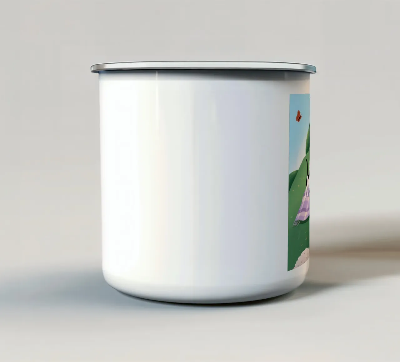 L'allegria dei compagni di picnic tazza in smalto da Timeless Huse