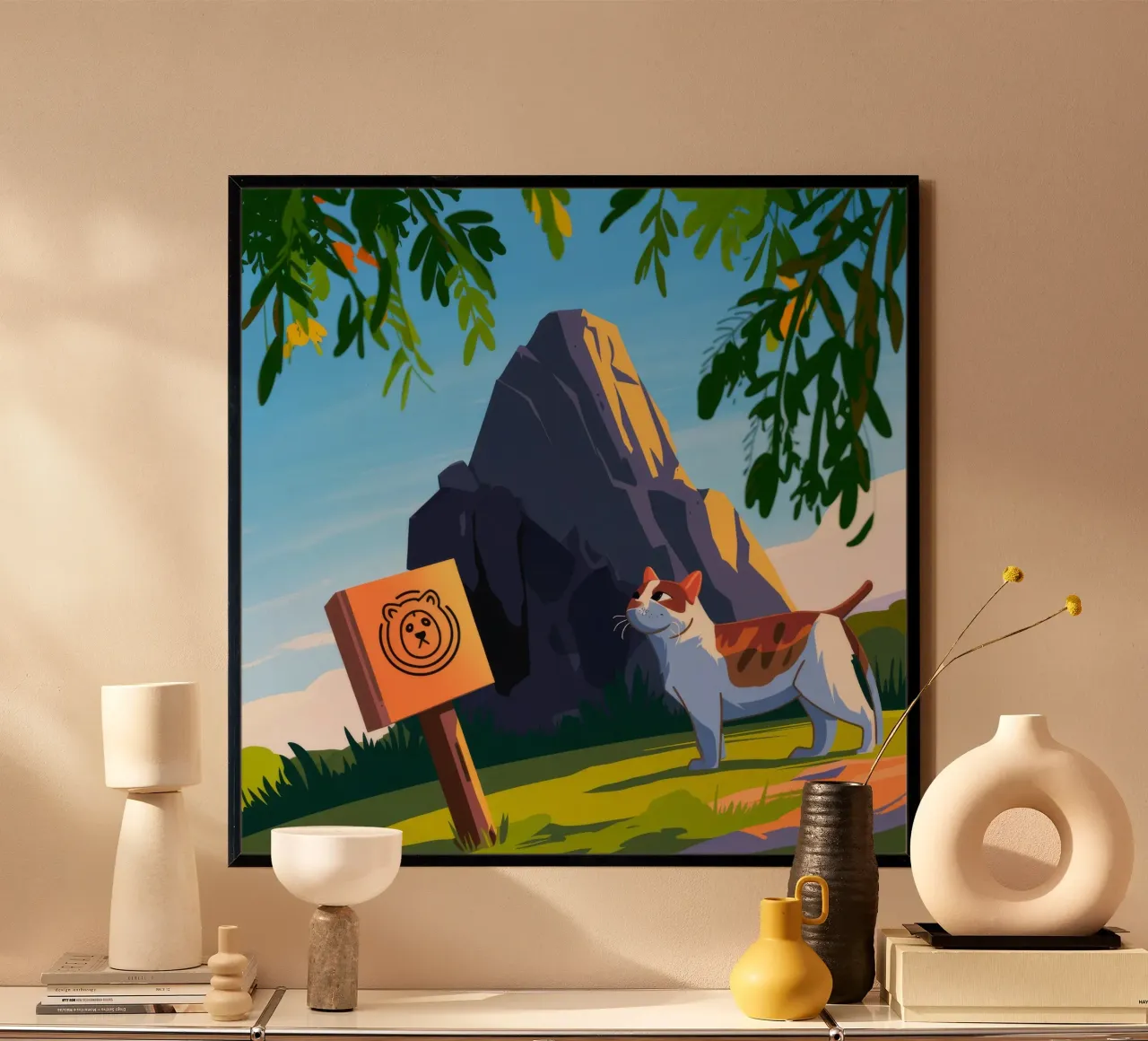 Ricerca di esploratori di montagna poster con telaio in legno da Timeless Huse