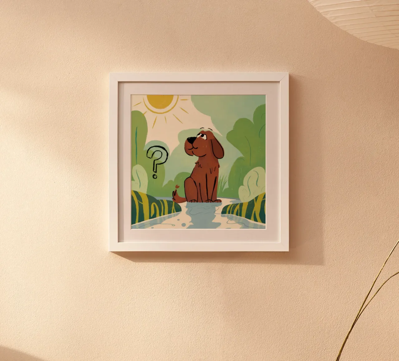 Gepuzzelde weide zwerver poster met kunststof frame van Timeless Huse