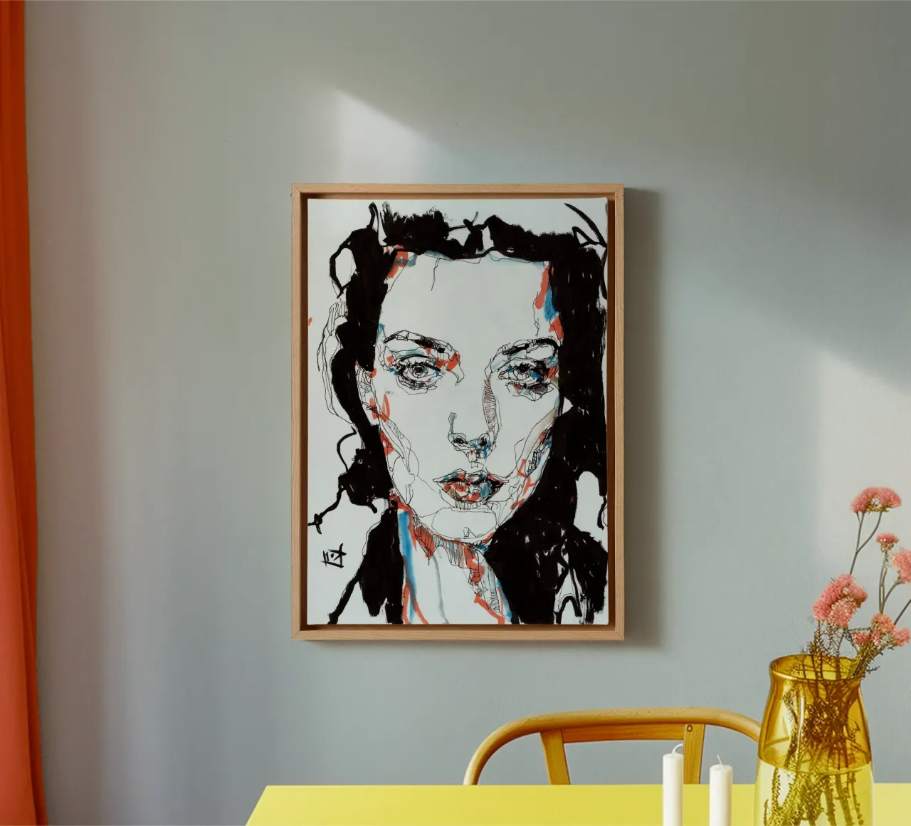 kim canvas with Floater frame by k i m