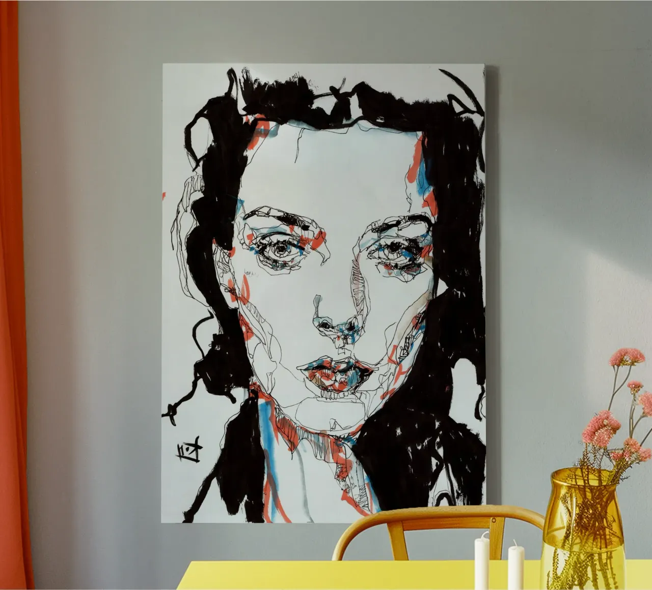 kim canvas with Floater frame by k i m