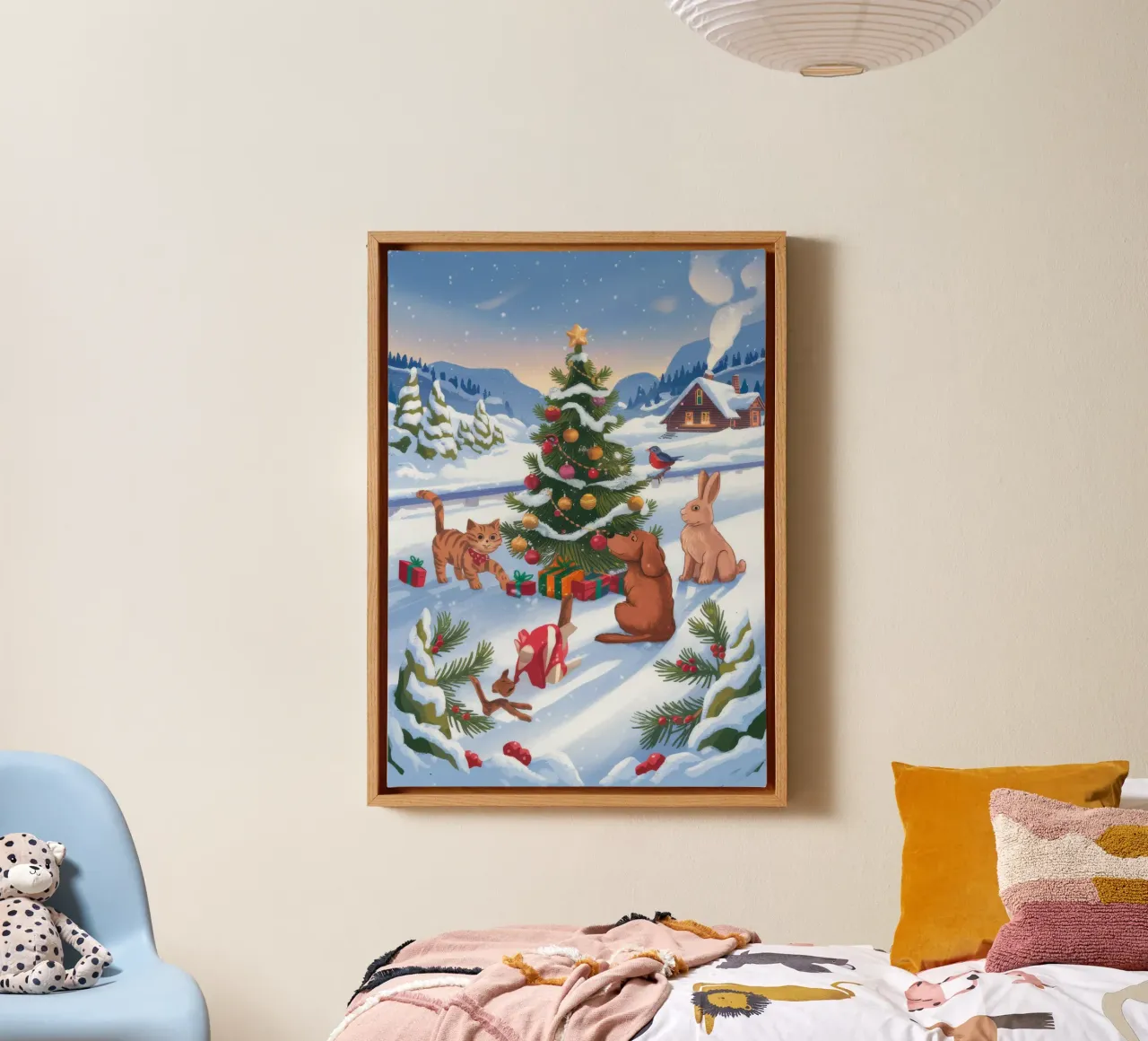 Betoverende Winterviering canvas met Baklijst van Timeless Huse