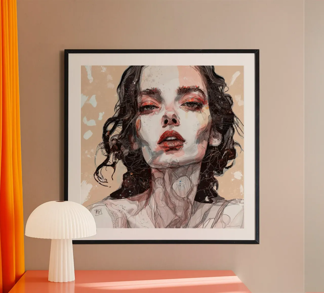 nudo poster con telaio in legno da Giulio Iurissevich