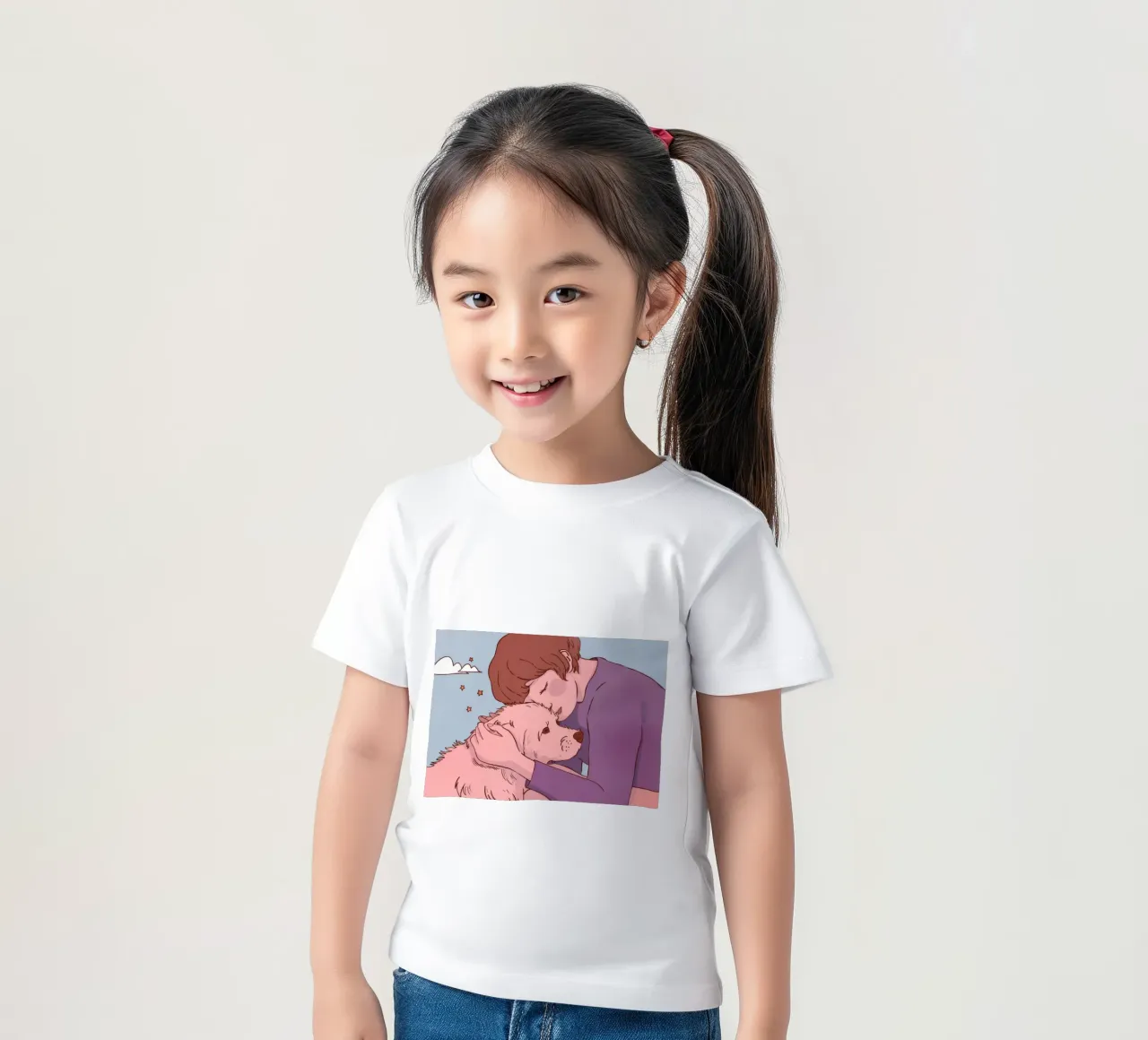 Heartwarming Canine Hug kids t-shirt by Timeless Huse