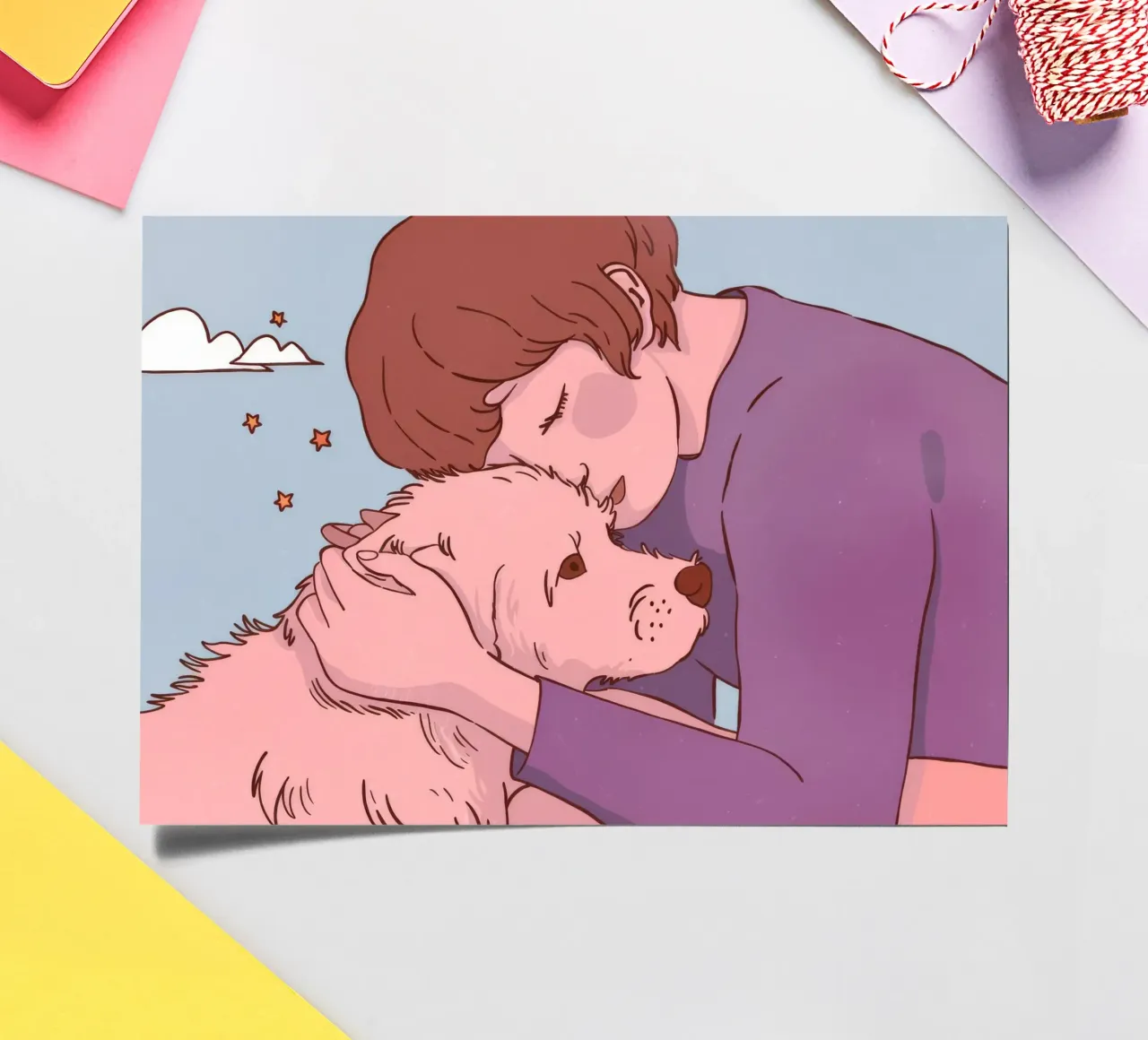 Heartwarming Canine Hug sticker sheet by Timeless Huse