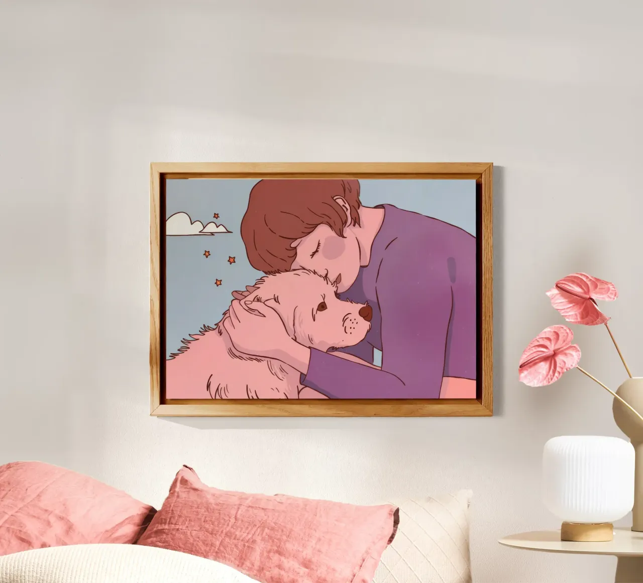 Heartwarming Canine Hug forex plate by Timeless Huse