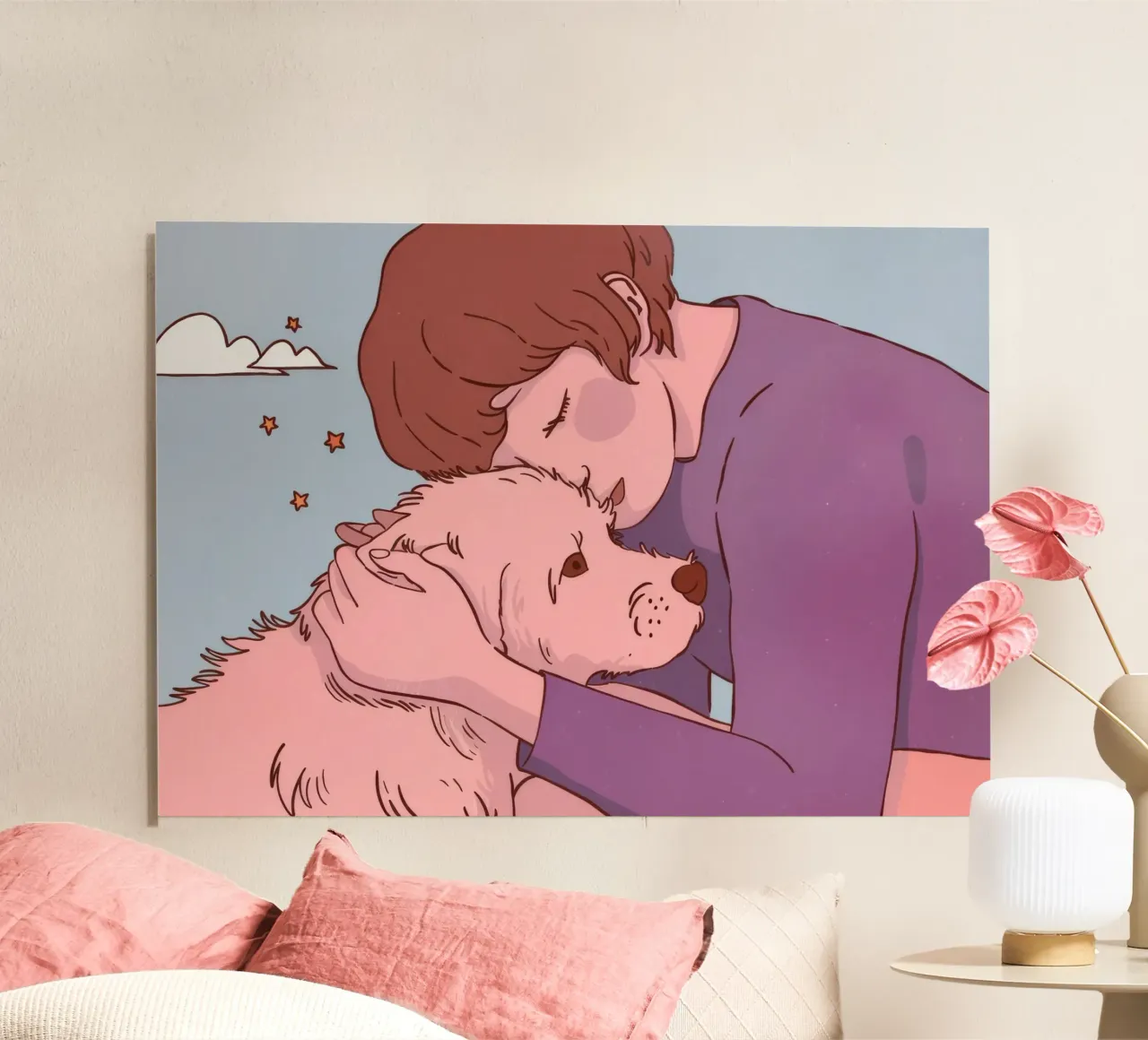 Heartwarming Canine Hug forex plate by Timeless Huse