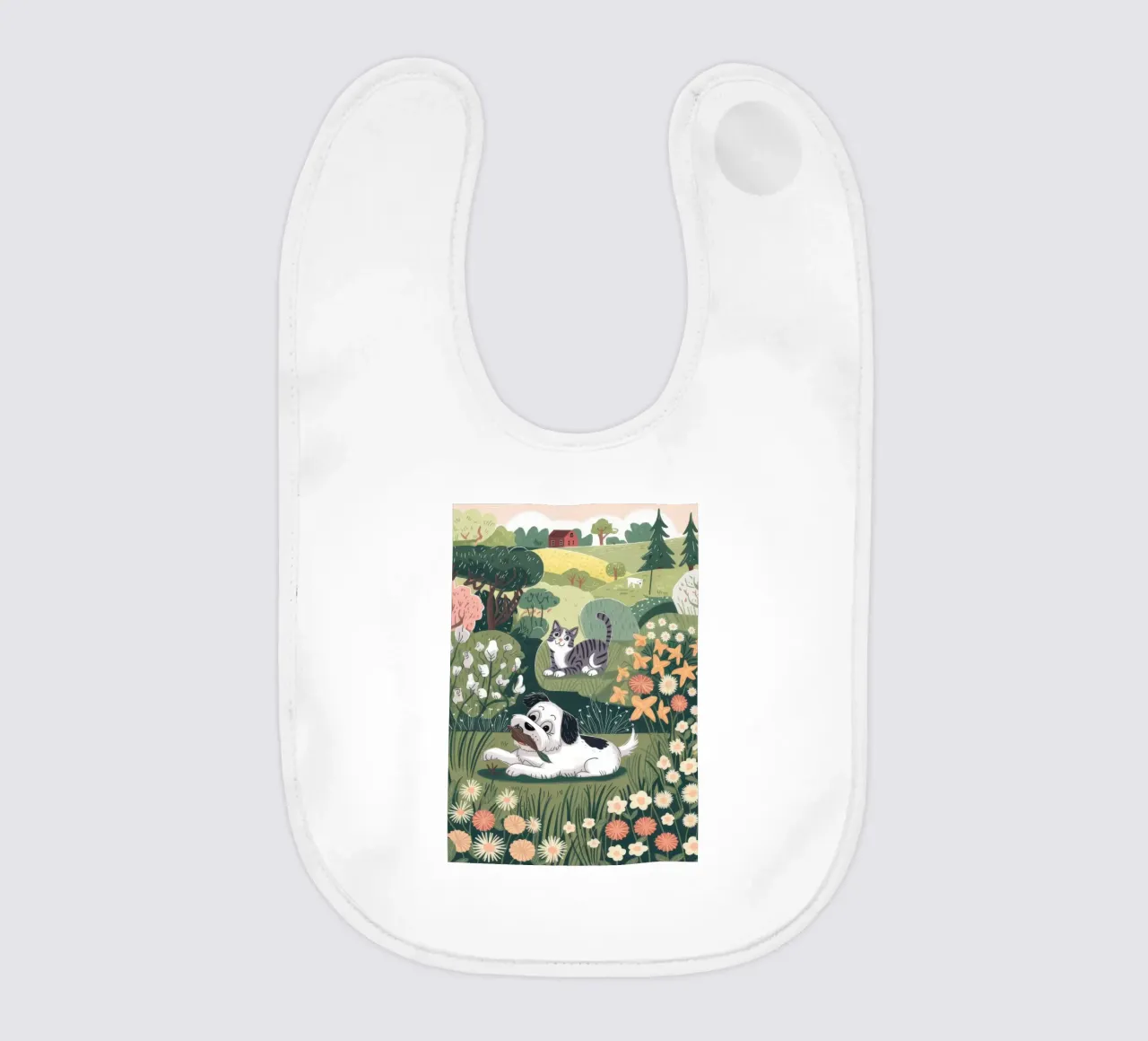 Serene Meadow Symphony baby bib by Timeless Huse