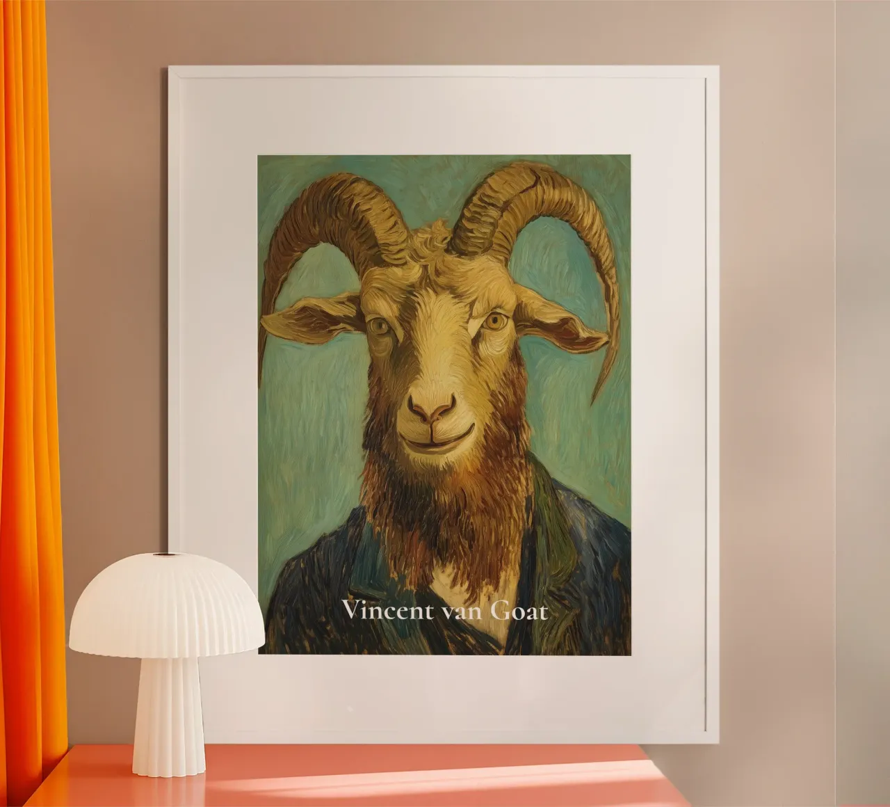 Vincent van Goat, ritratto creativo divertente ispirato a Van Gogh poster da Kaji