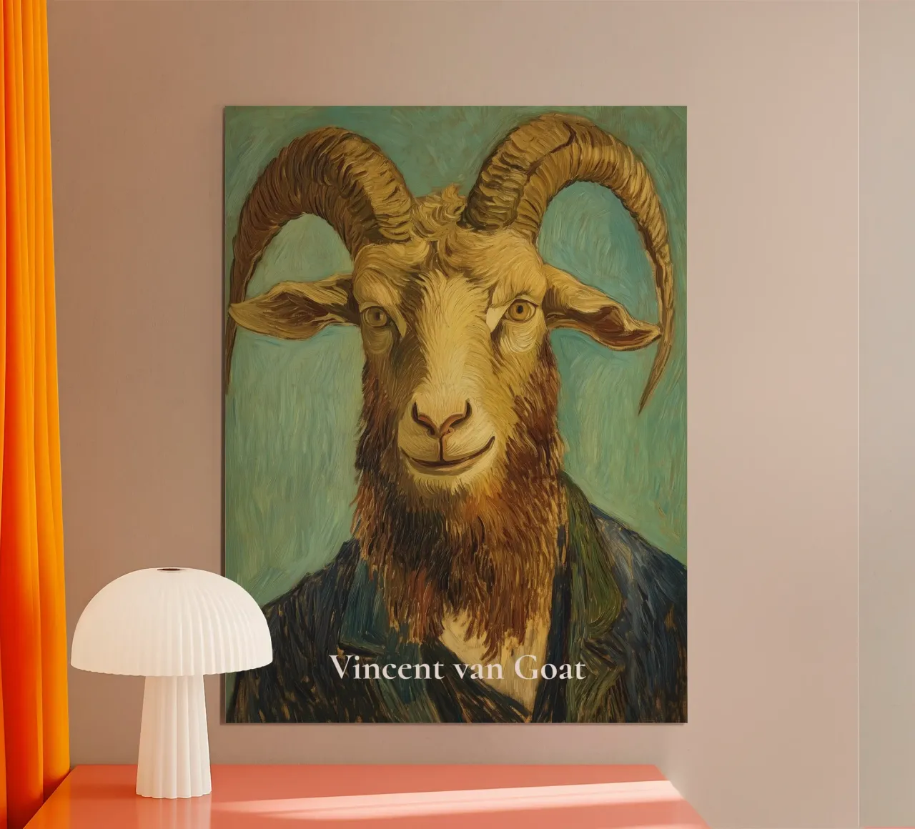 Vincent van Goat, ritratto creativo divertente ispirato a Van Gogh poster da Kaji