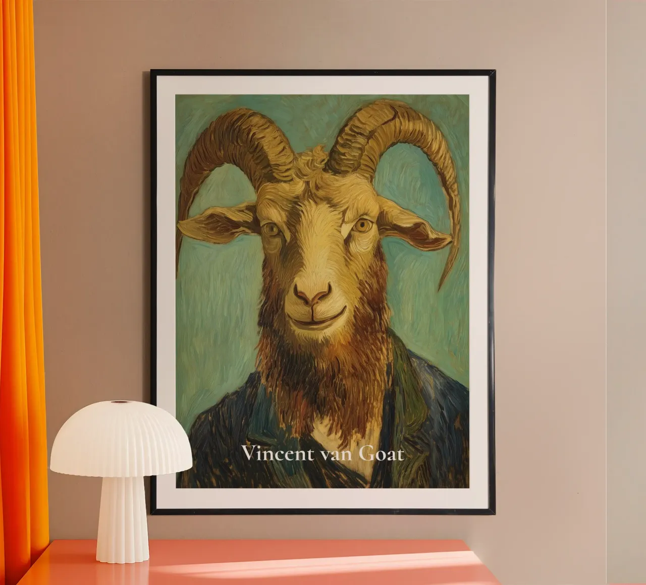 Vincent van Goat, ritratto creativo divertente ispirato a Van Gogh poster da Kaji