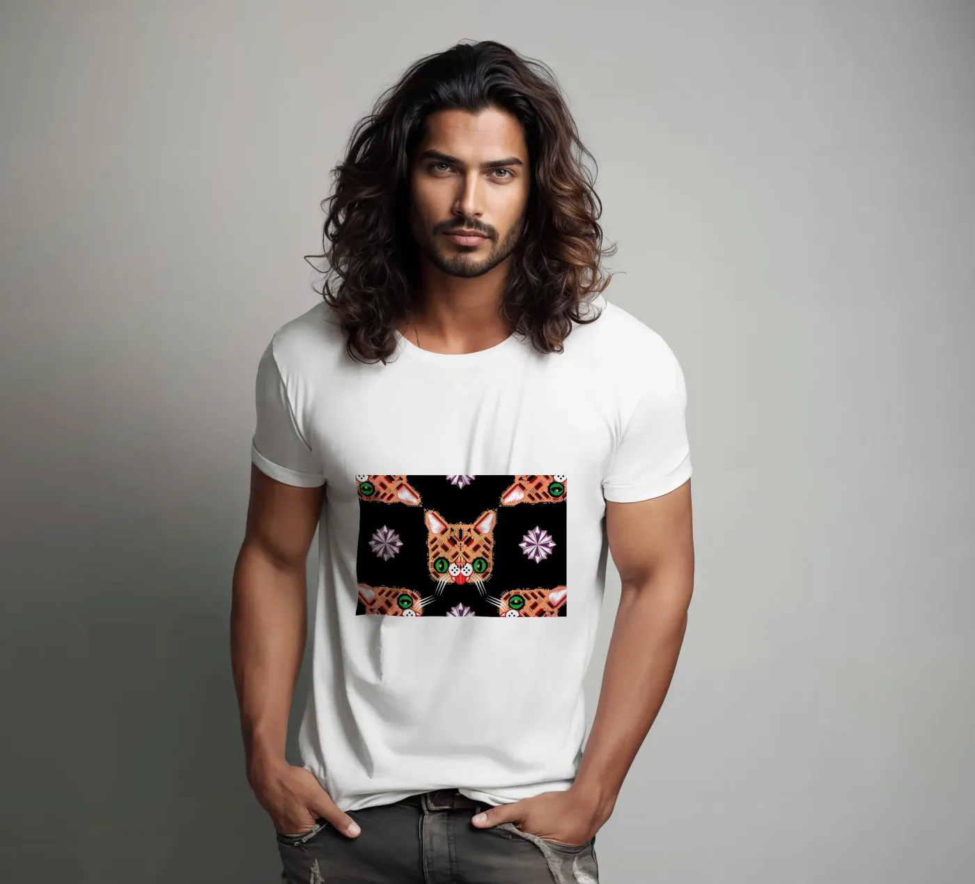 Lil Bub Pattern t-shirt van Chobopop