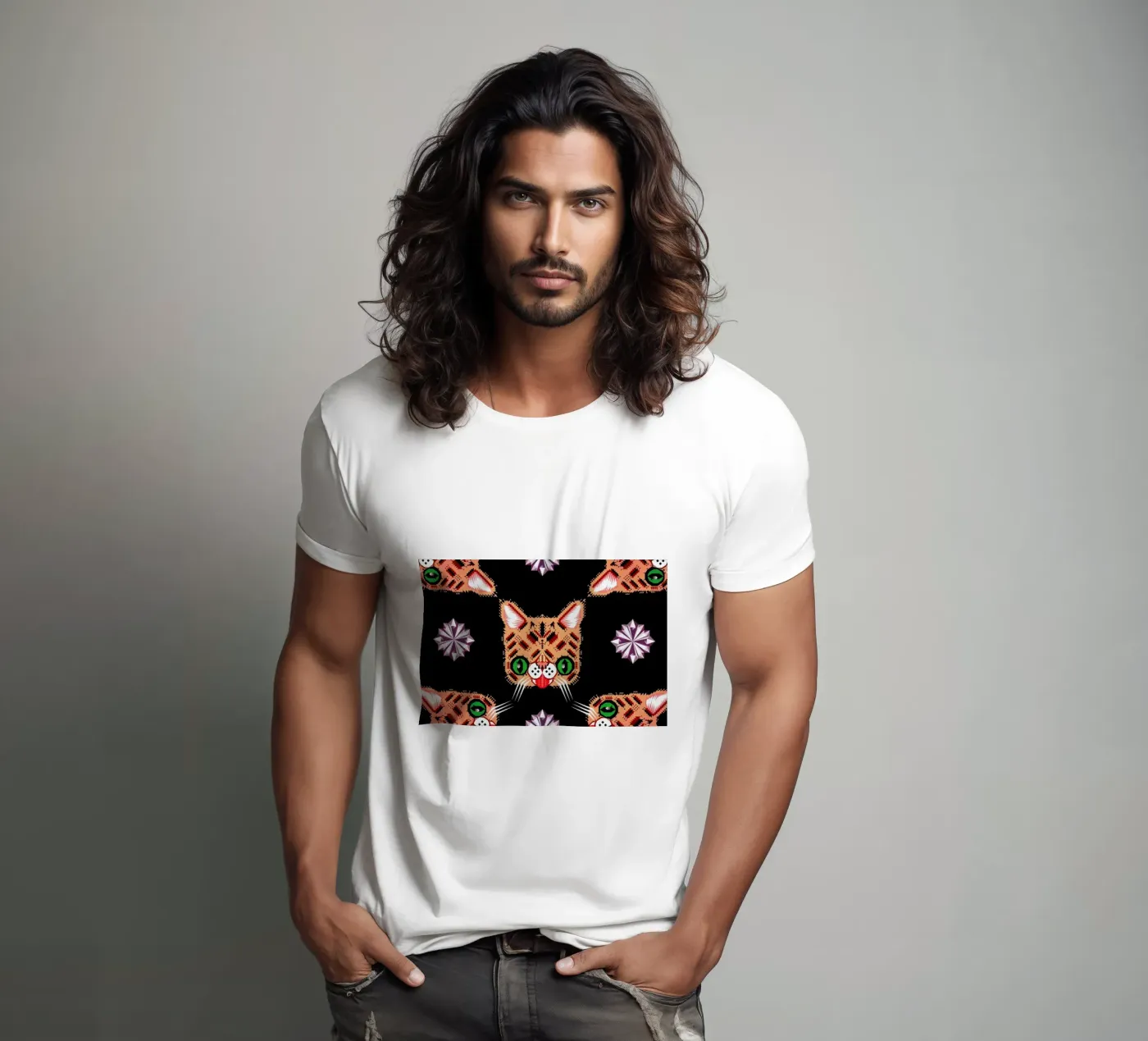 Lil Bub Pattern t-shirt van Chobopop
