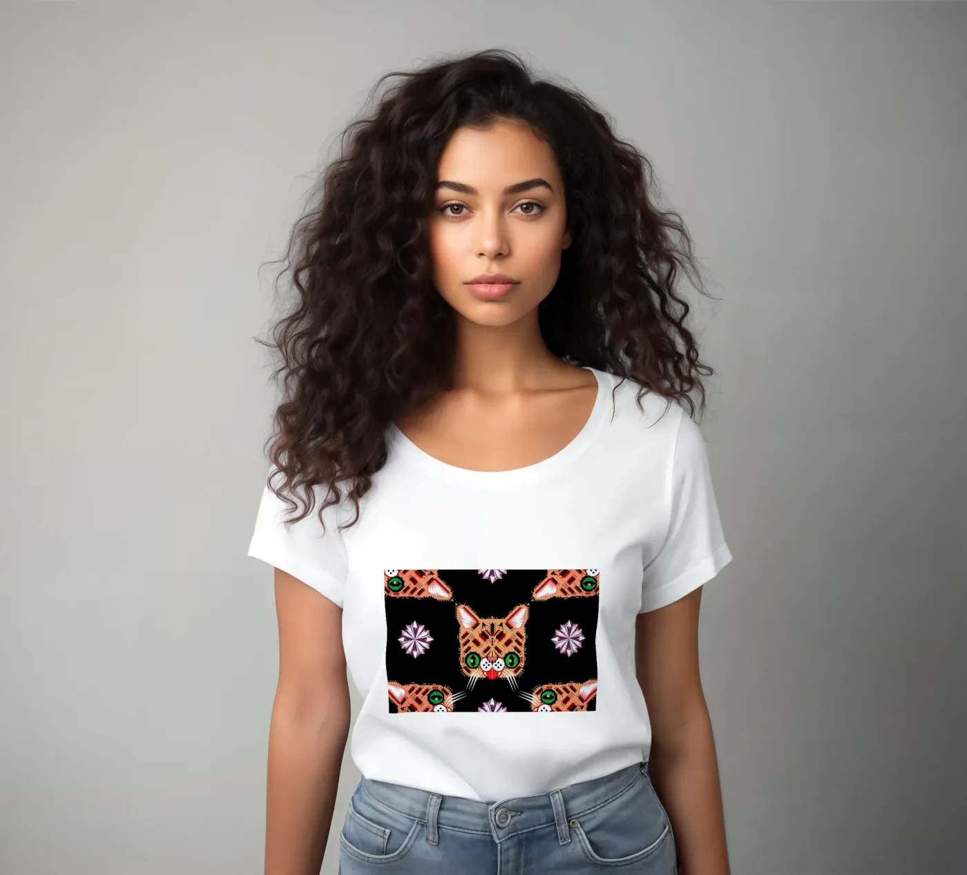 Lil Bub Pattern t-shirt da donna da Chobopop