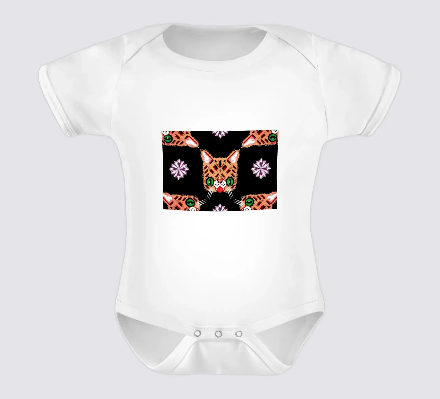 Lil Bub Pattern Kurzarm Babybody von Chobopop