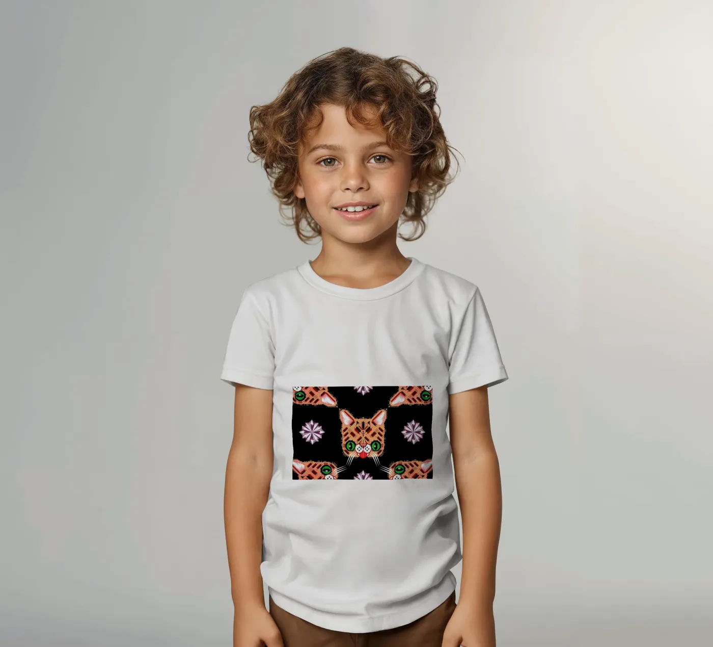 Lil Bub Pattern kids t-shirt by Chobopop