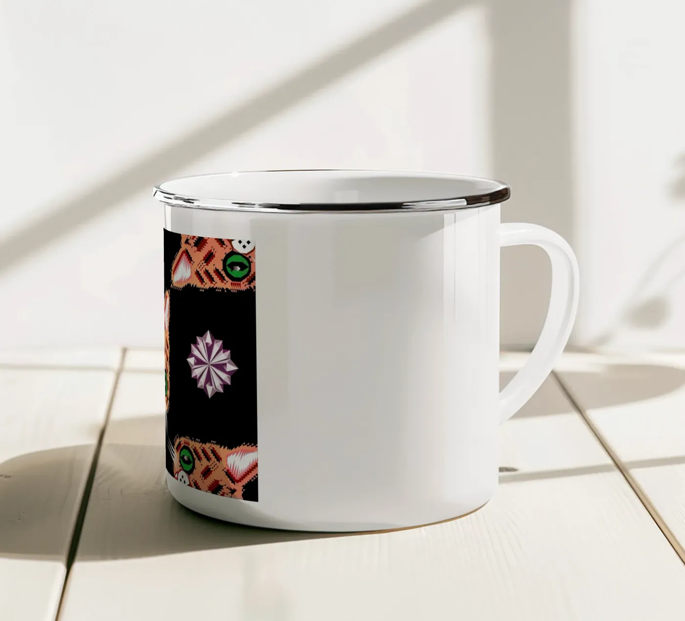 Lil Bub Pattern enamel mug by Chobopop