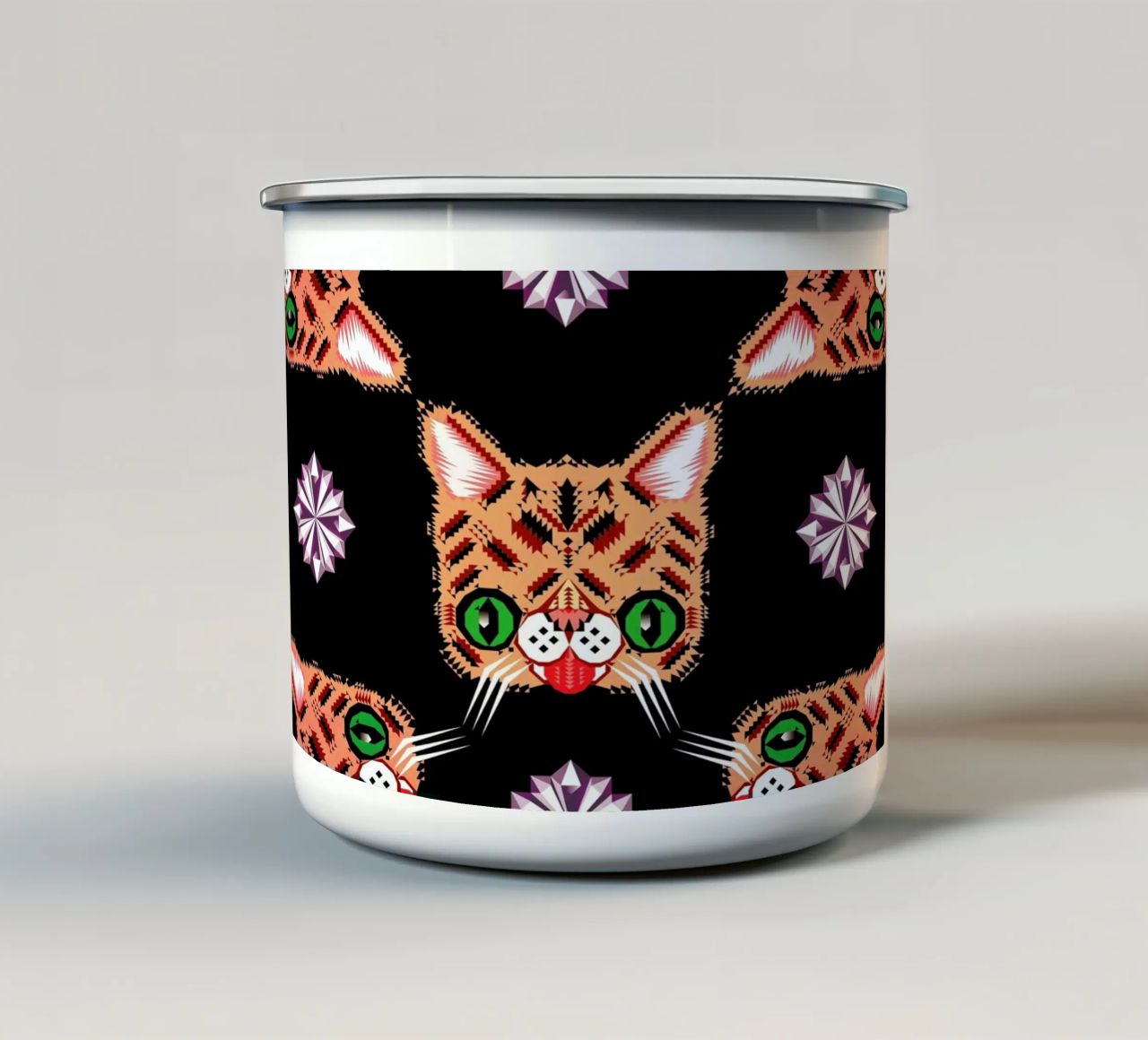 Lil Bub Pattern tazza in smalto da Chobopop
