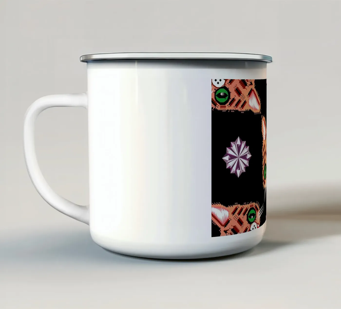 Lil Bub Pattern enamel mug by Chobopop