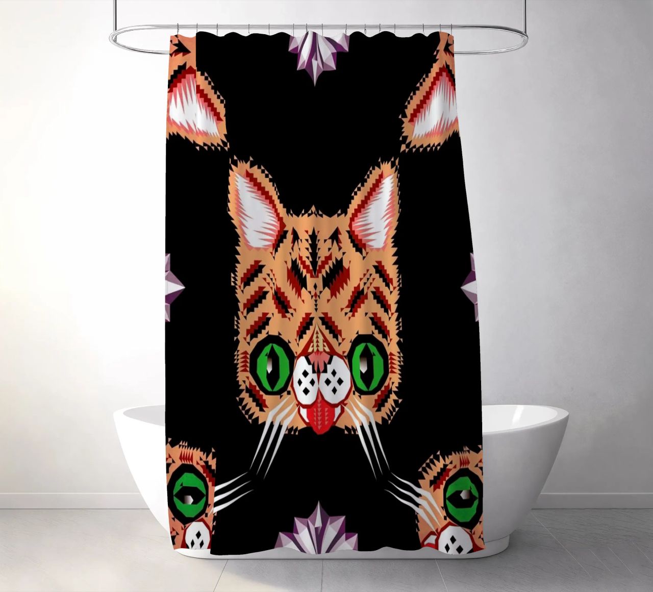 Lil Bub Pattern tenda da doccia da Chobopop
