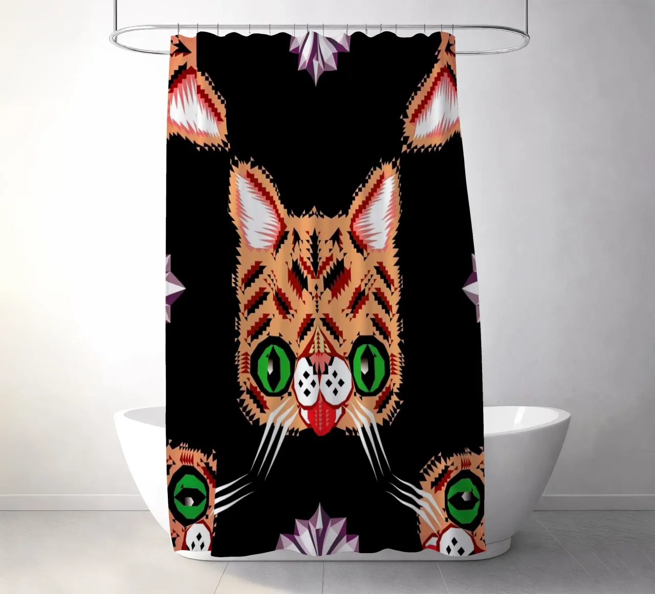 Lil Bub Pattern Duschvorhang von Chobopop