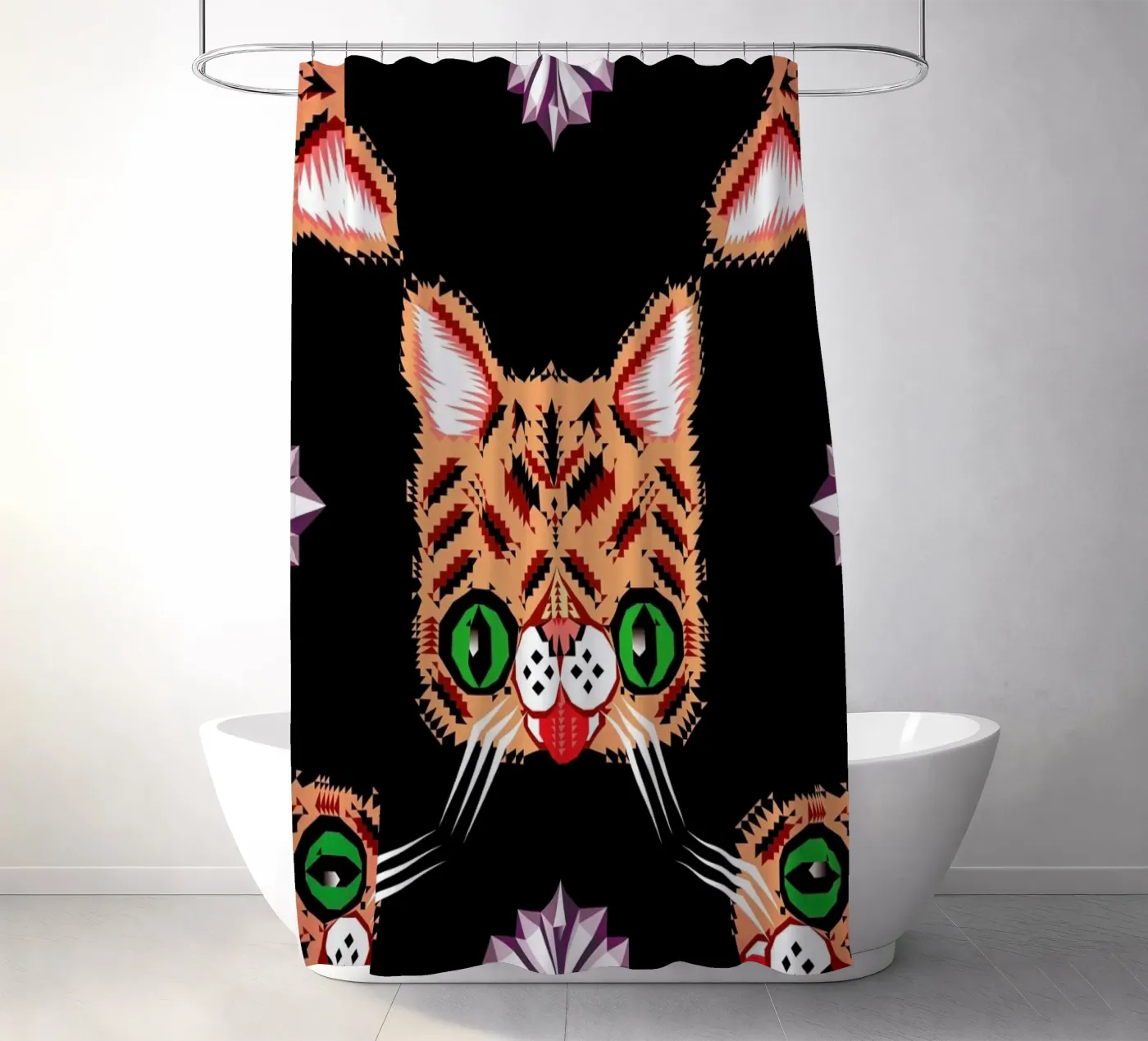 Lil Bub Pattern douchegordijn van Chobopop