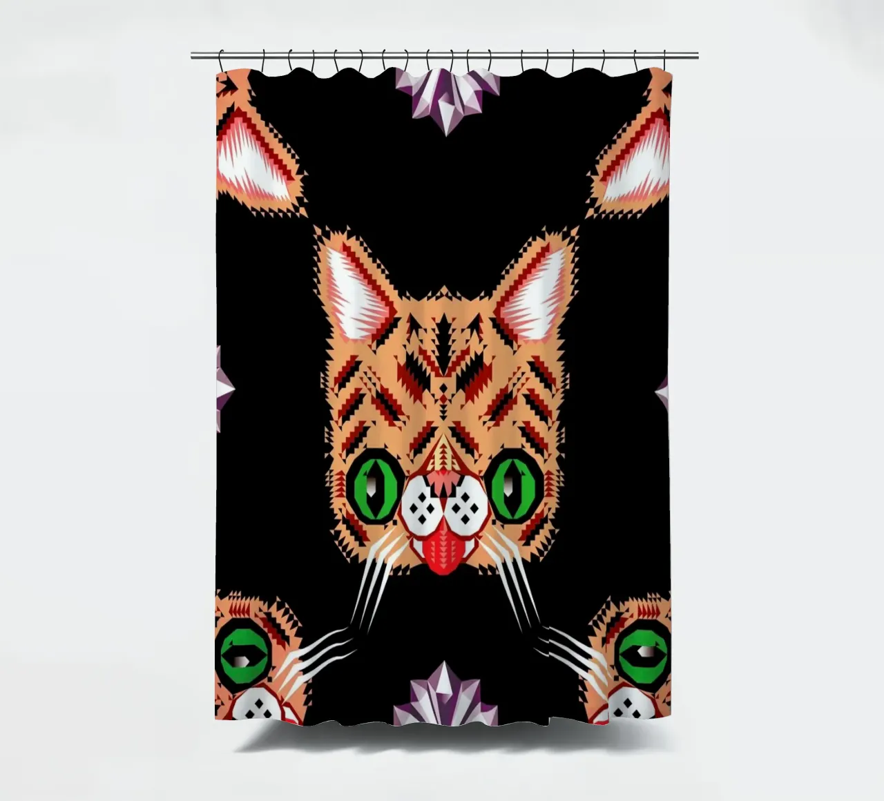 Lil Bub Pattern cortina de baño de Chobopop