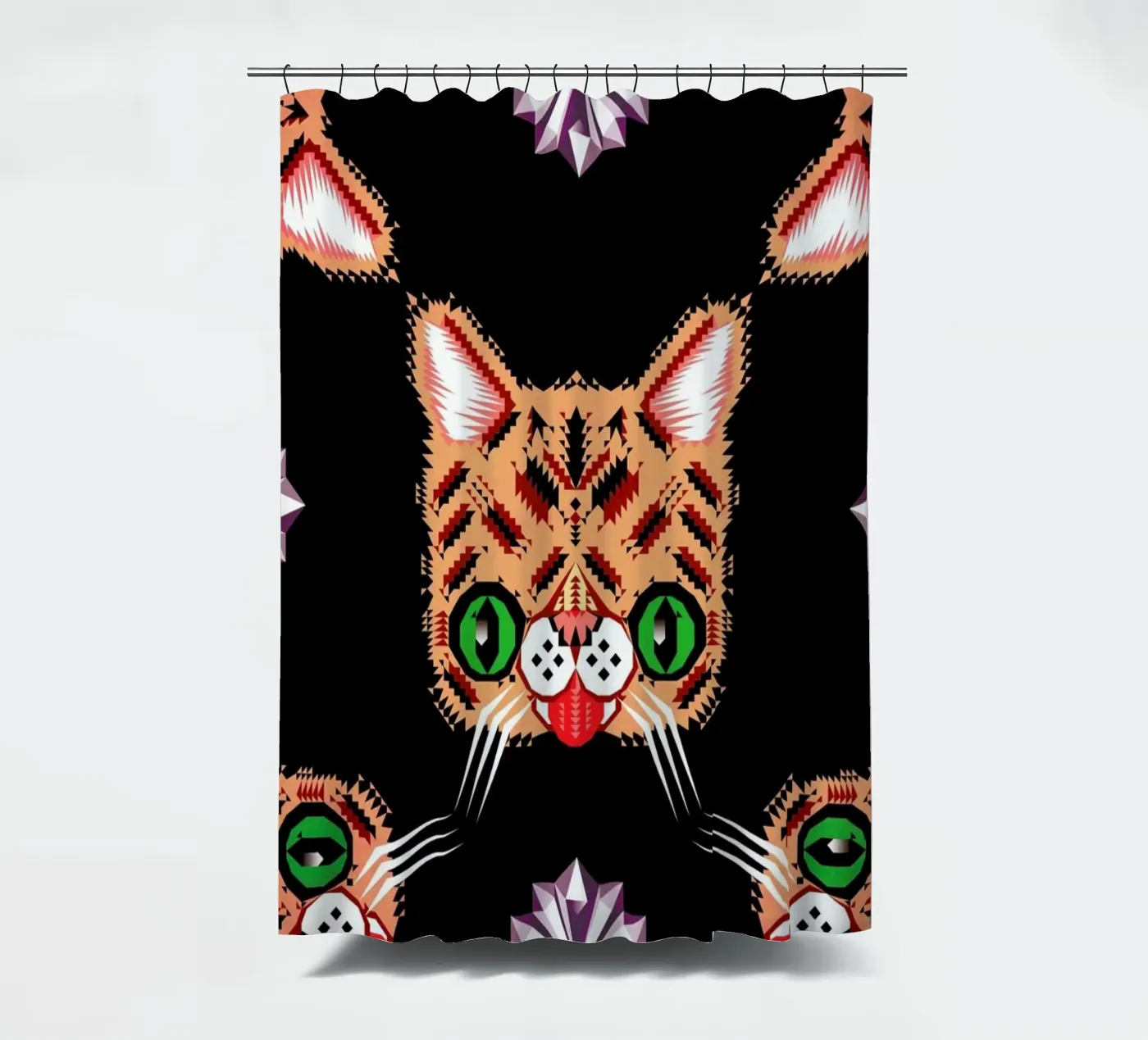 Lil Bub Pattern douchegordijn van Chobopop