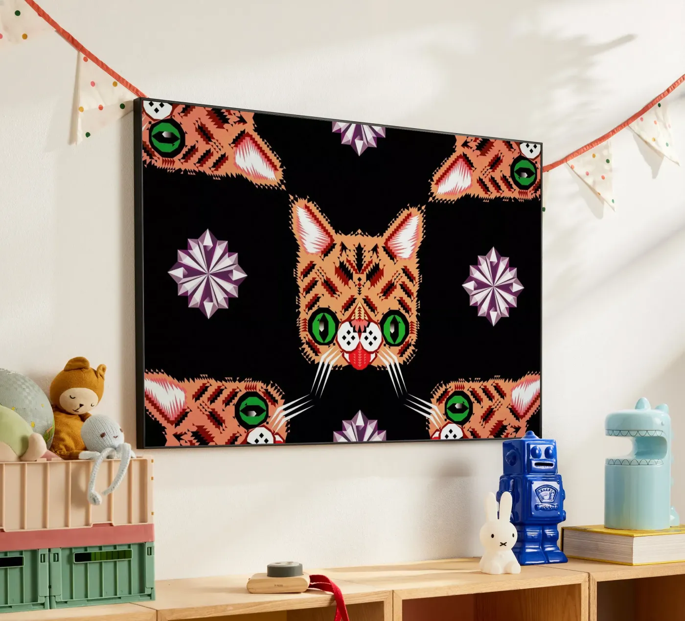 Lil Bub Pattern aluminium-dibond van Chobopop