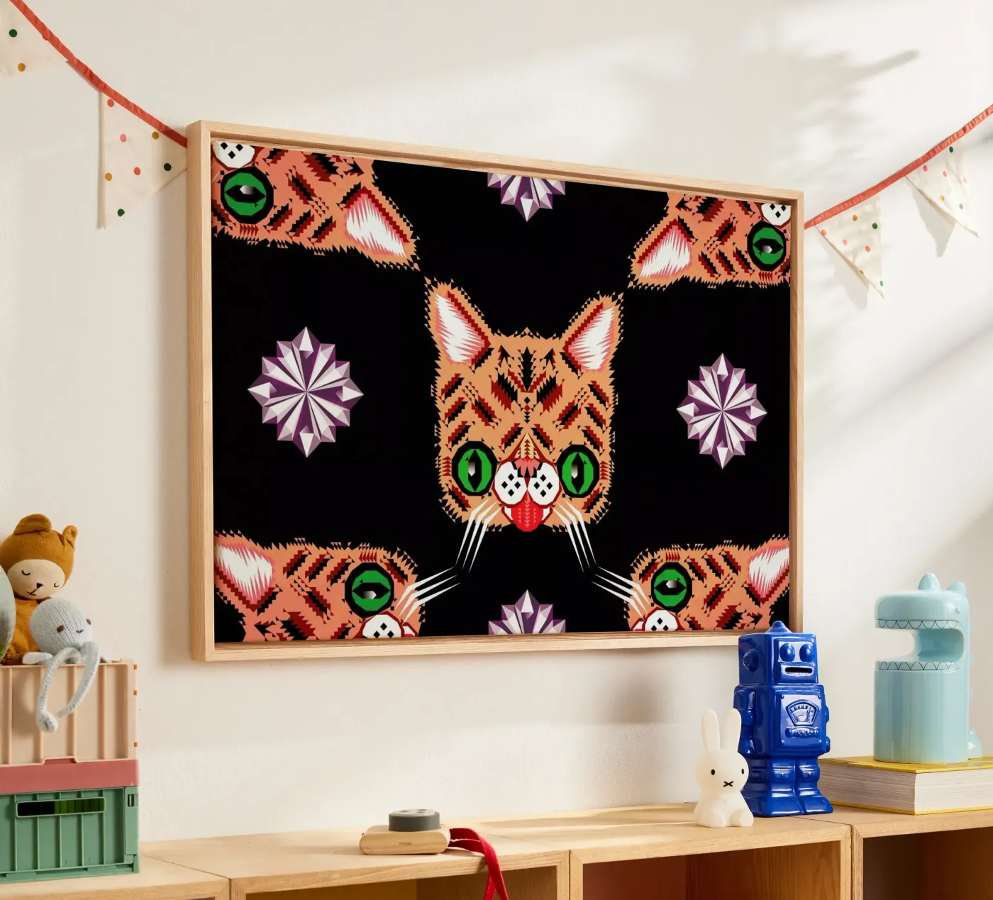 Lil Bub Pattern canvas by Chobopop