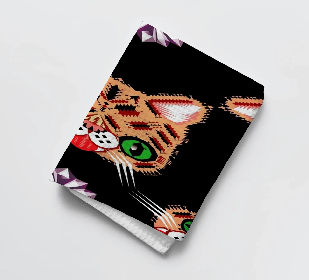 Lil Bub Pattern tea towel by Chobopop