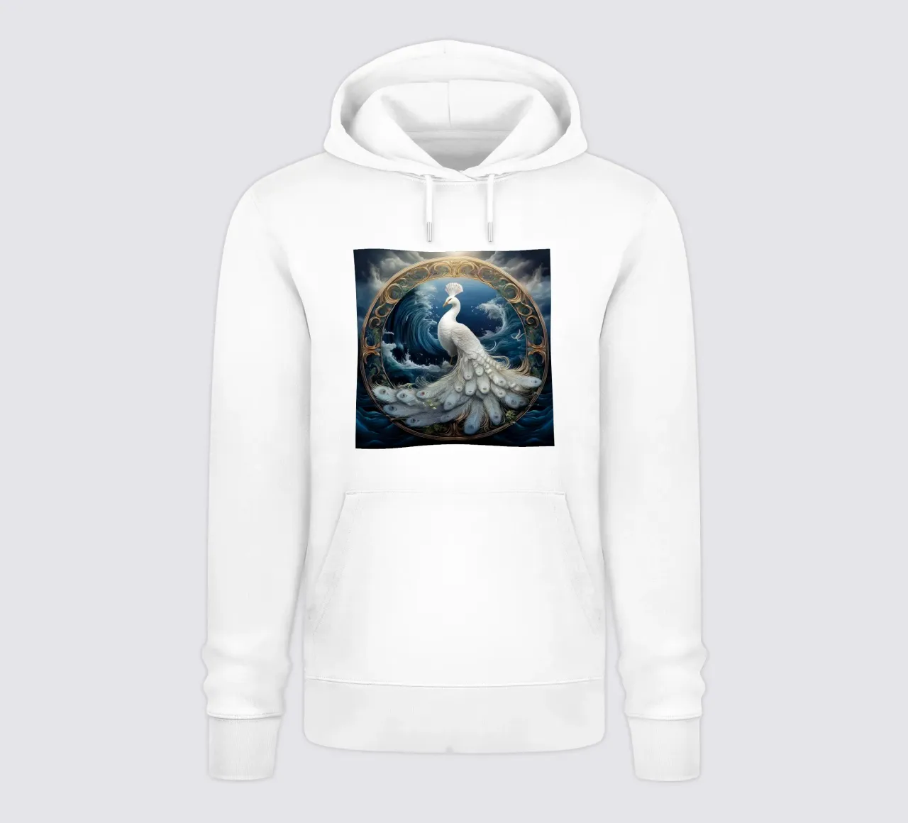 pavone bianco felpa con cappuccio da kimmindmuse