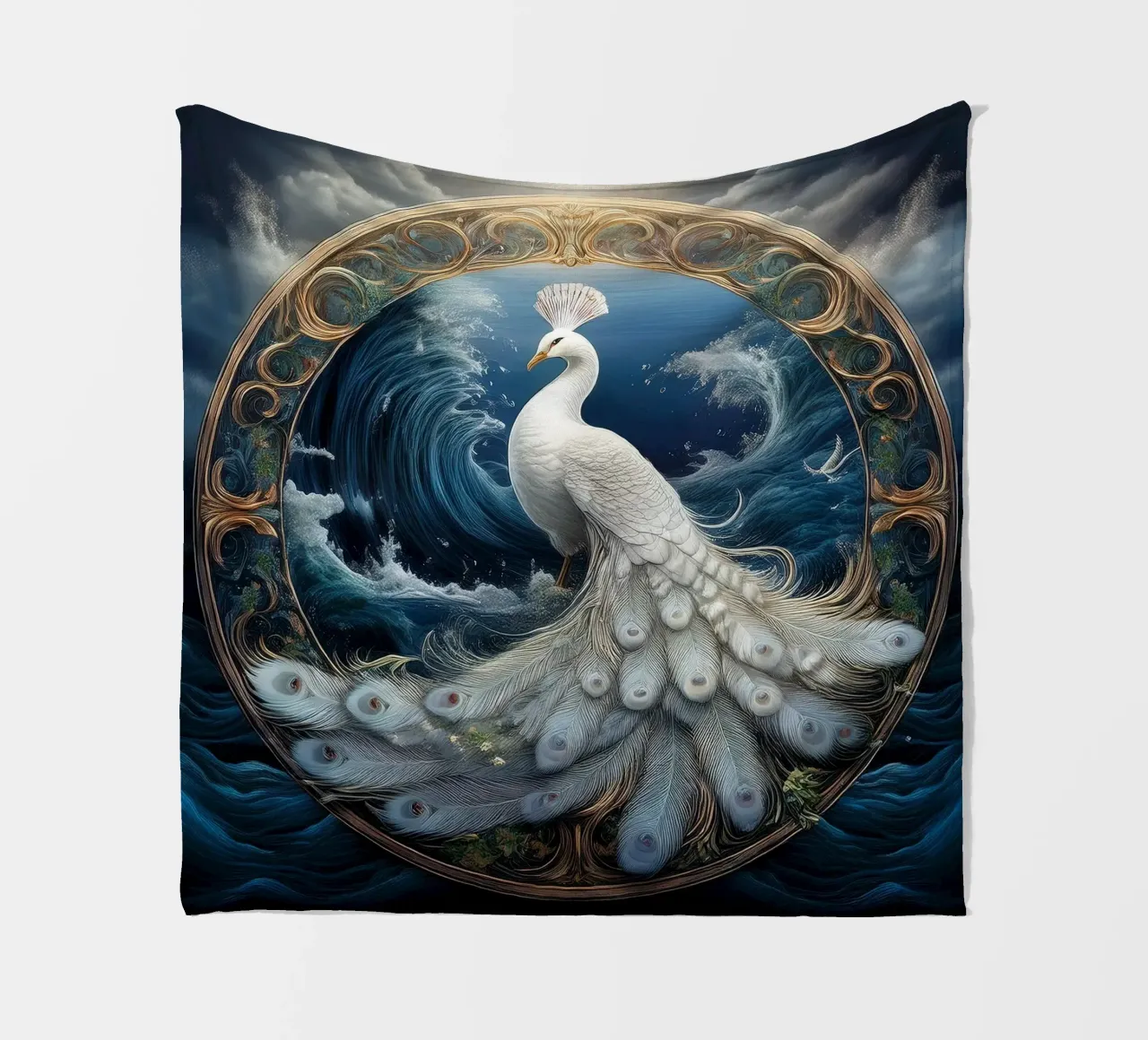 pavone bianco coperta in pile da kimmindmuse