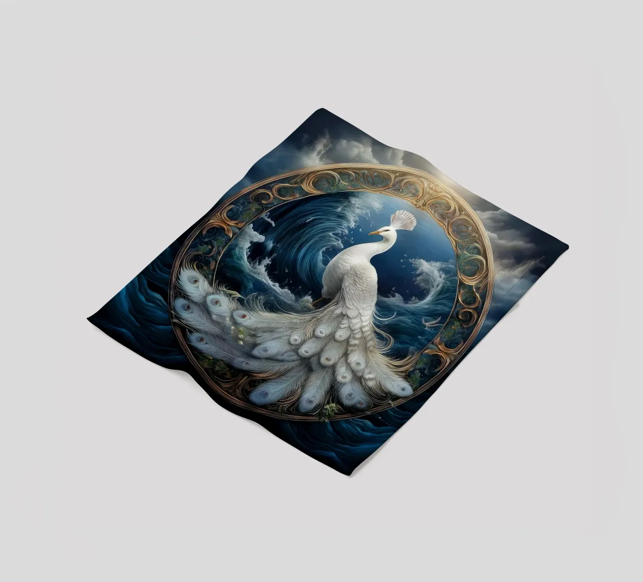 pavone bianco coperta in pile da kimmindmuse