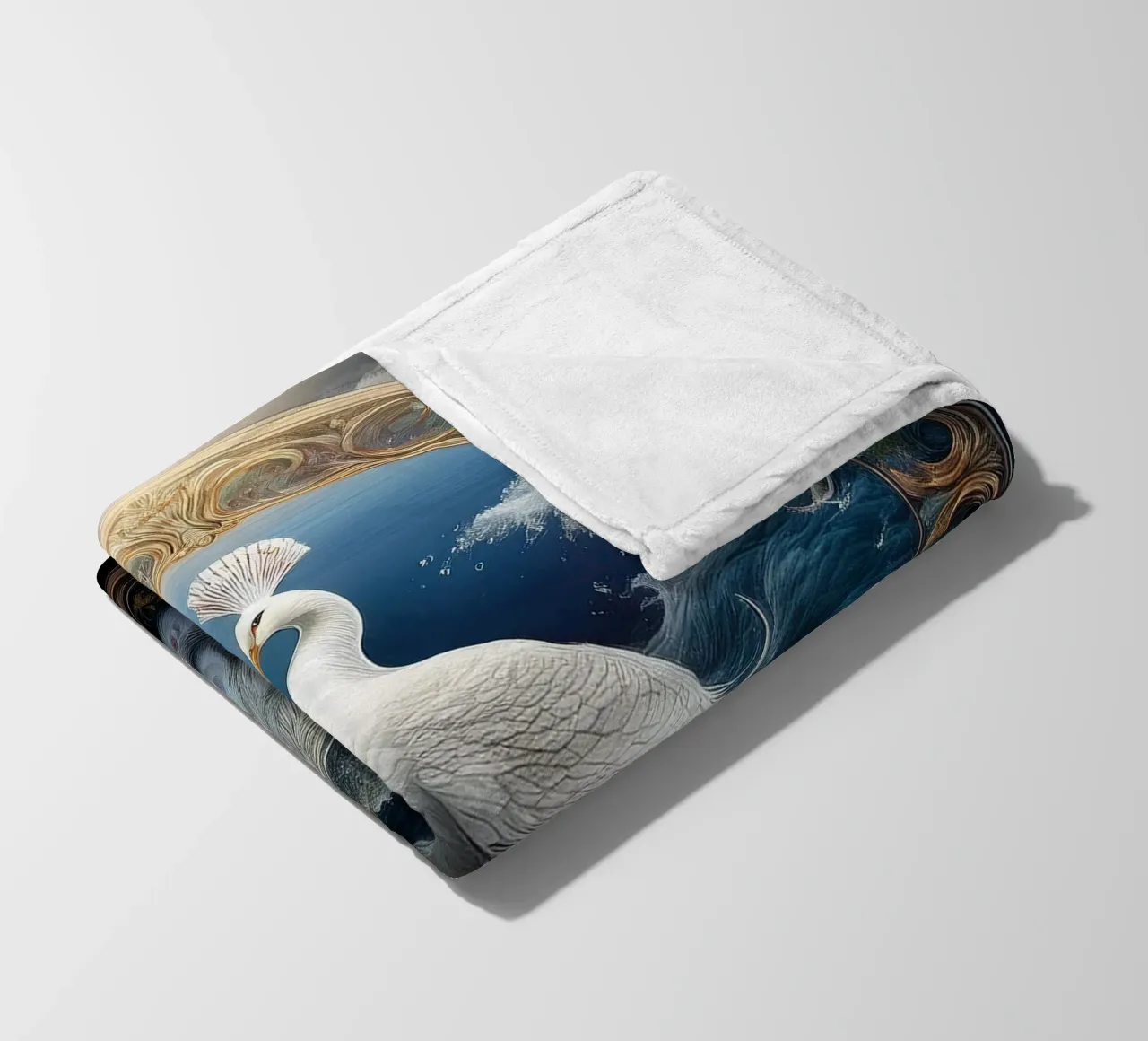 pavone bianco coperta in pile da kimmindmuse