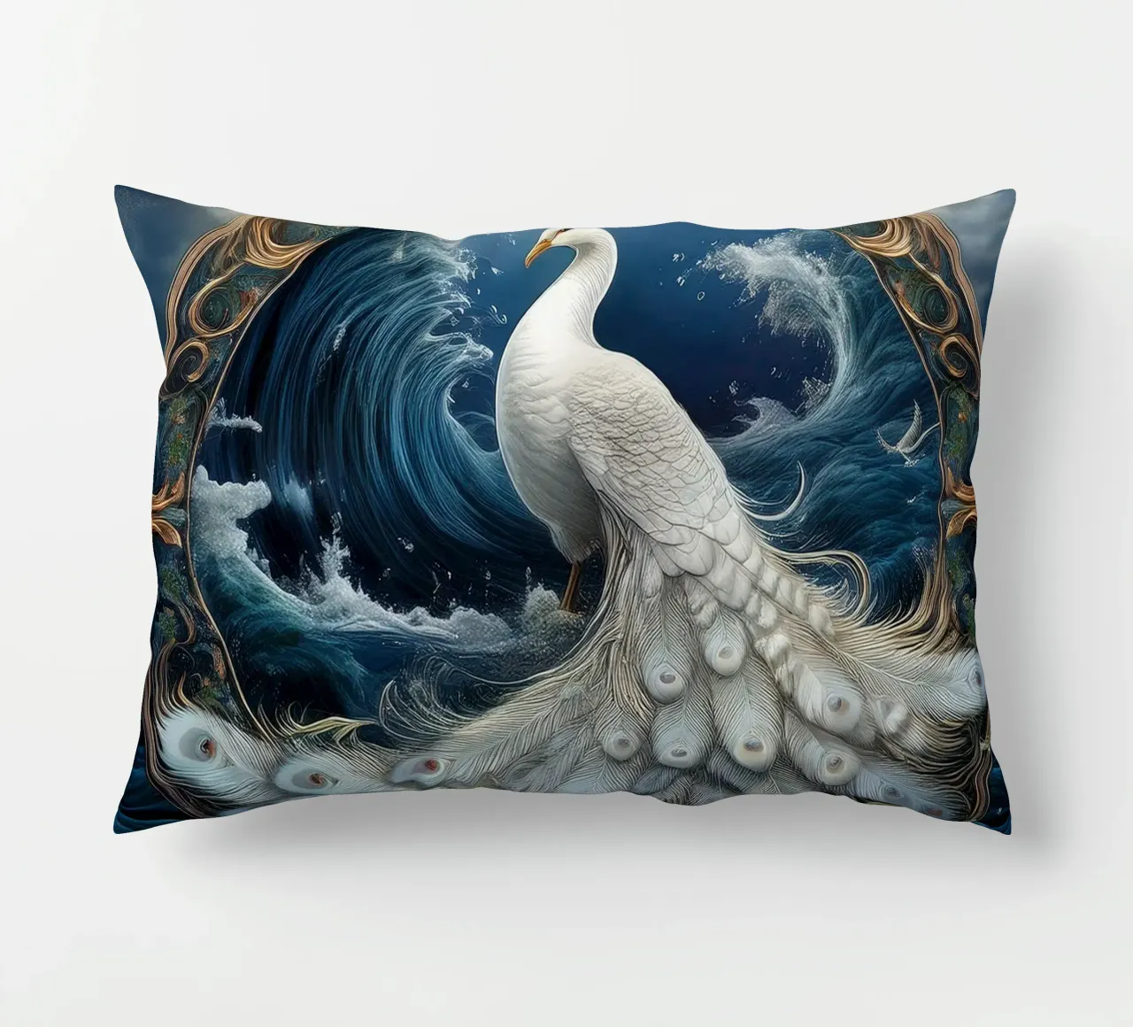 pavone bianco cuscino da kimmindmuse