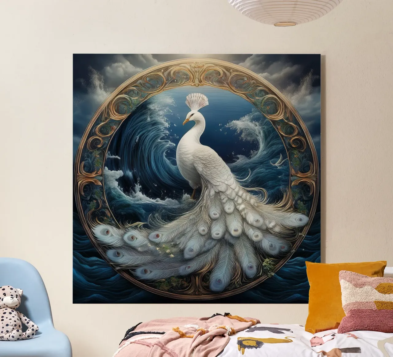 pavone bianco plexiglass da kimmindmuse