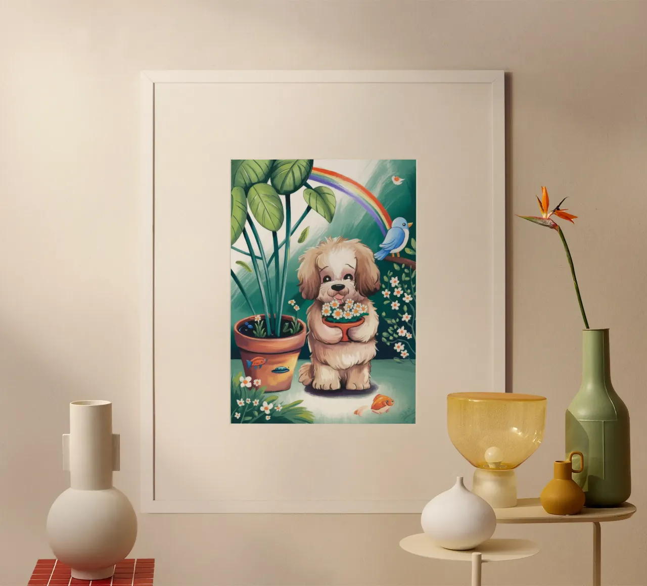 Il giardino della gioia poster con telaio in plastica da Timeless Huse