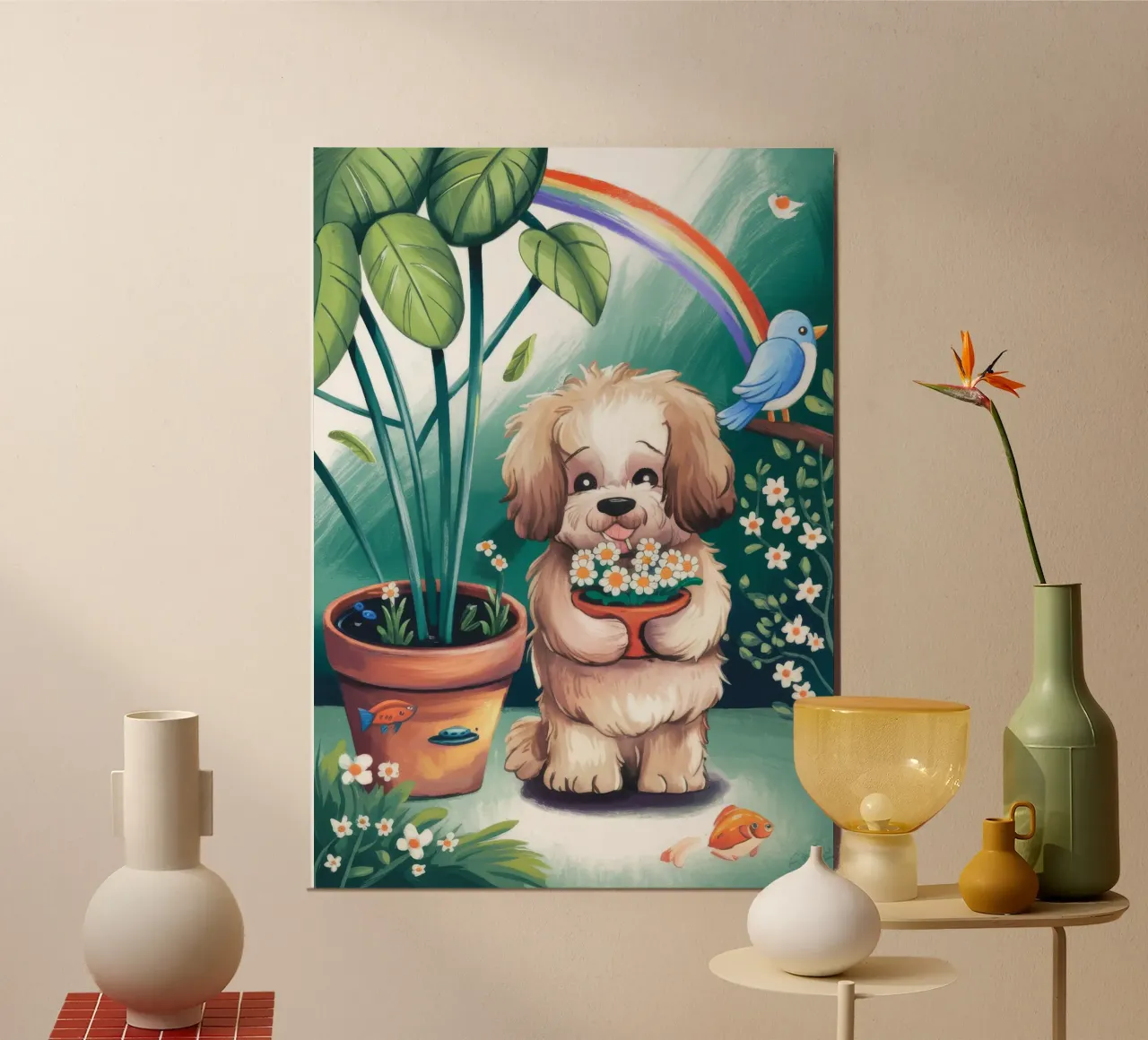 Il giardino della gioia poster con telaio in plastica da Timeless Huse
