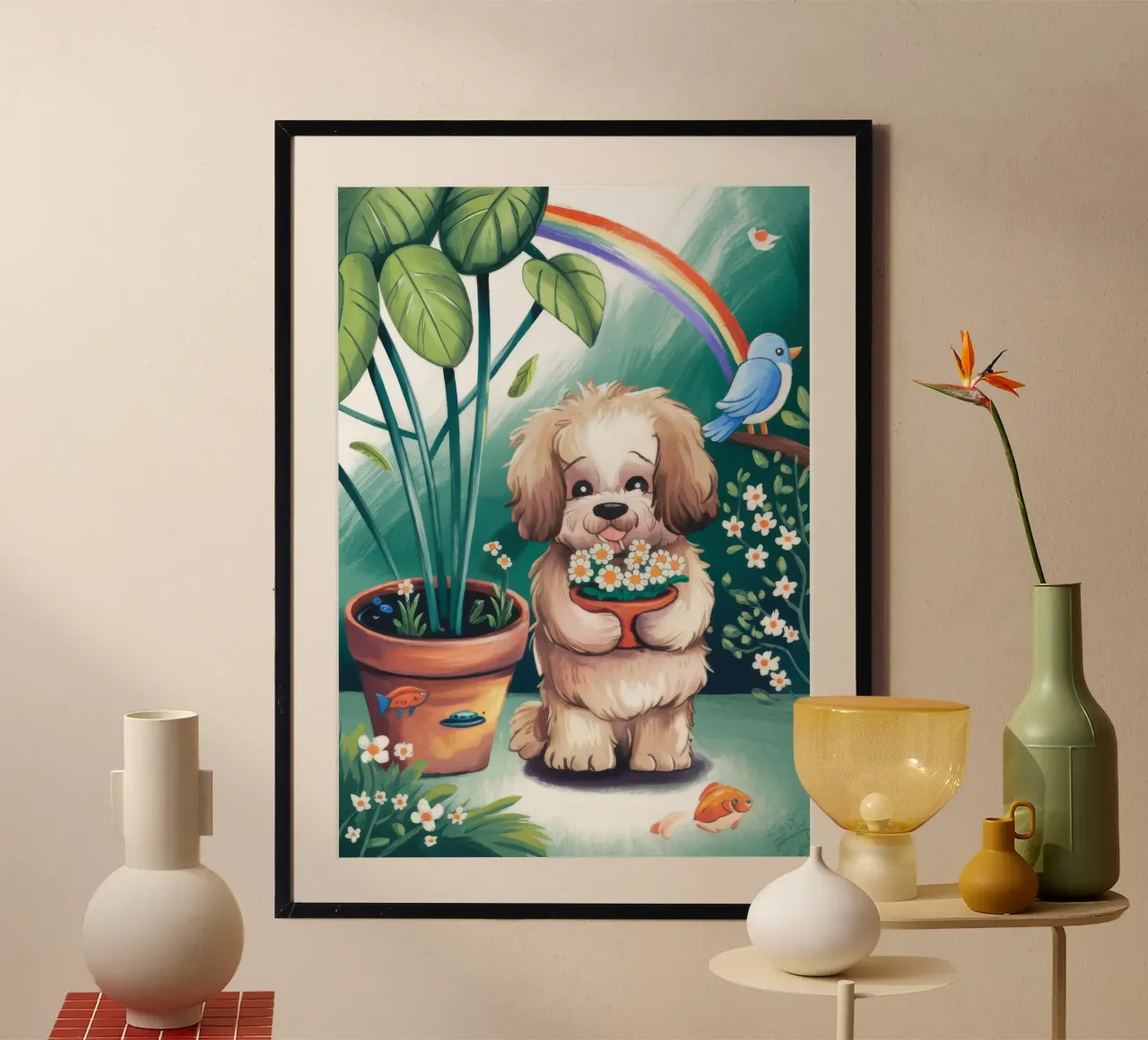 Il giardino della gioia poster con telaio in plastica da Timeless Huse