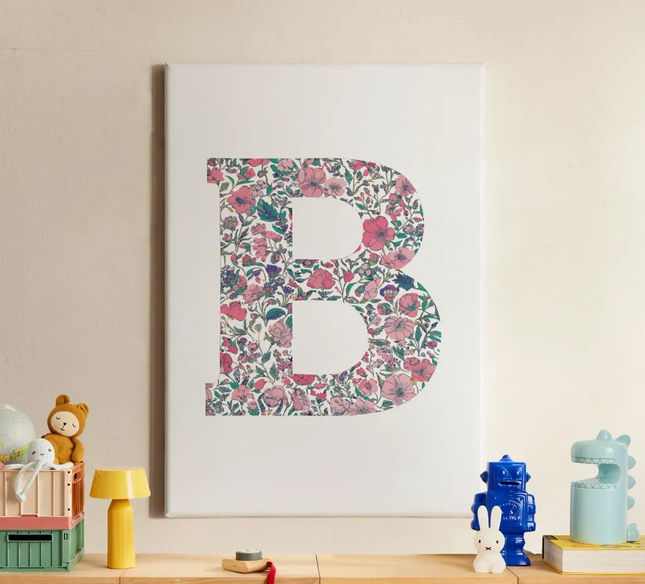 Bloemen B canvas met Baklijst van KidzStudio