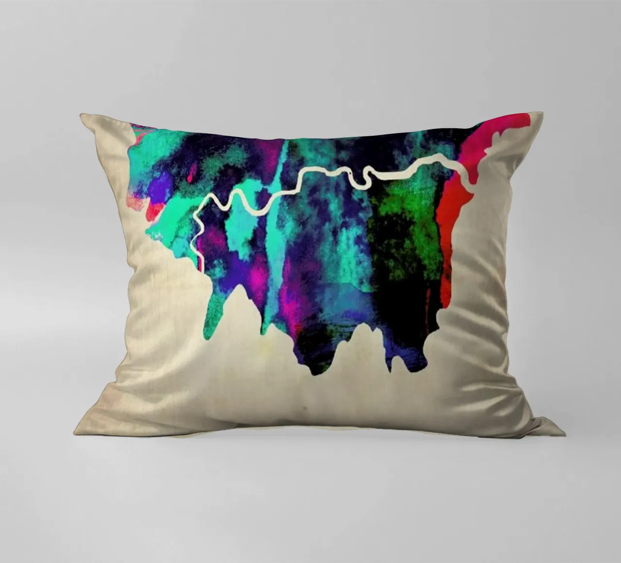 London Watercolor Map cuscino da Naxart