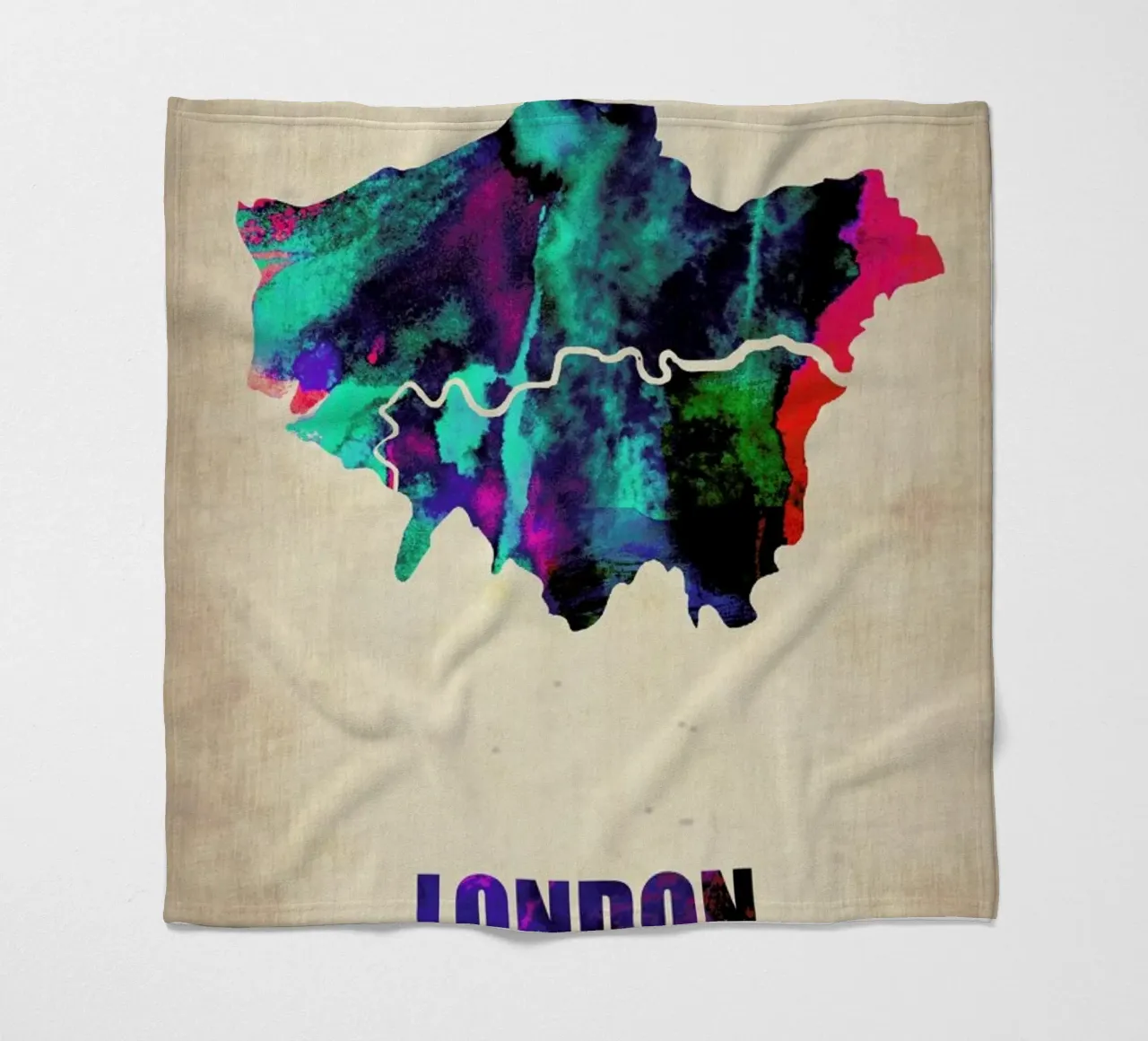 London Watercolor Map coperta in pile da Naxart