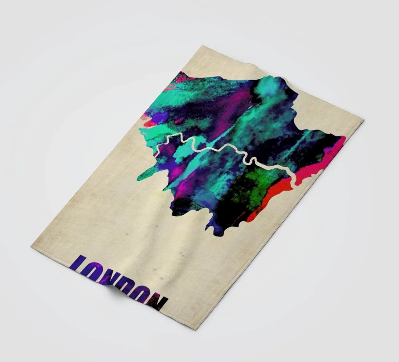 London Watercolor Map coperta in pile da Naxart