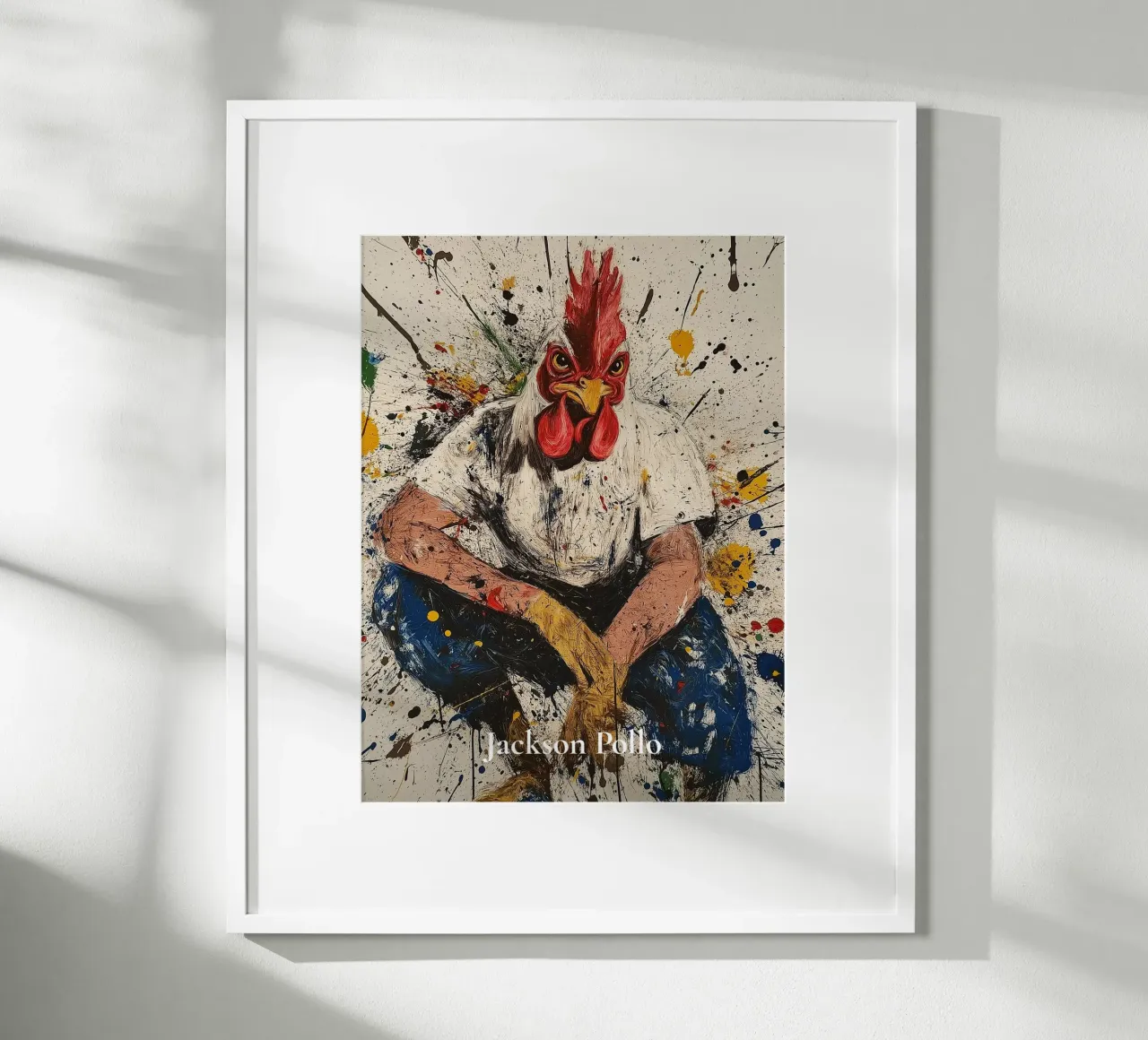Jackson Pollo - Straßenkunst Graffiti Expressionismus Pollock Poster mit Kunststoffrahmen von Kaji