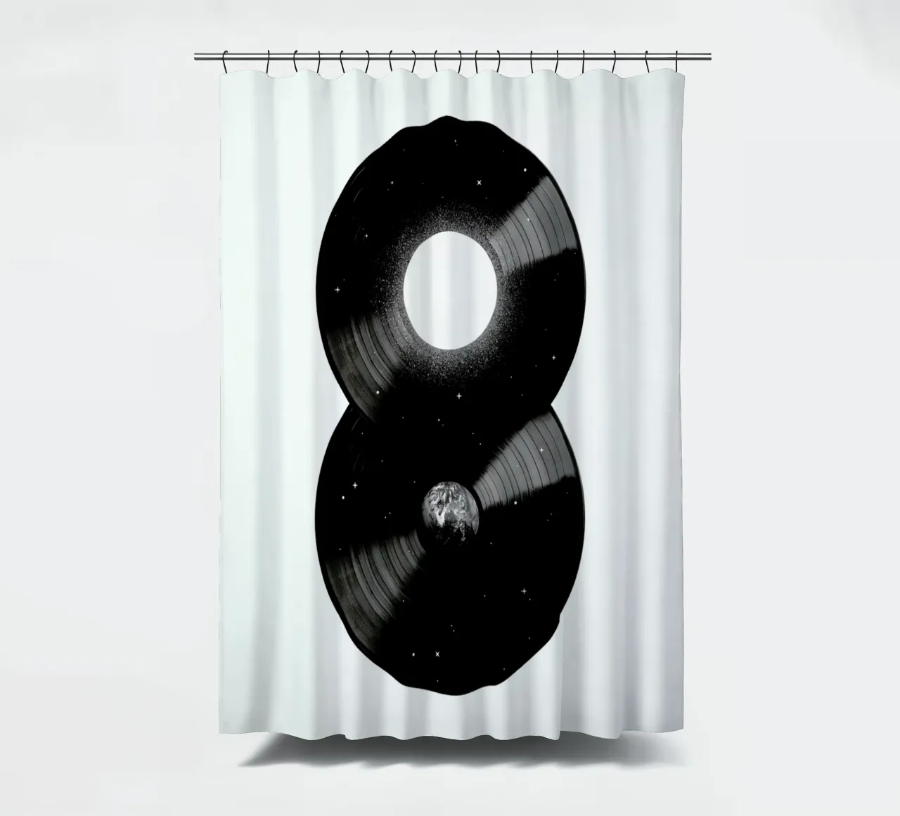 Sounds of the Galaxy 2 shower curtain by Chris Wharton