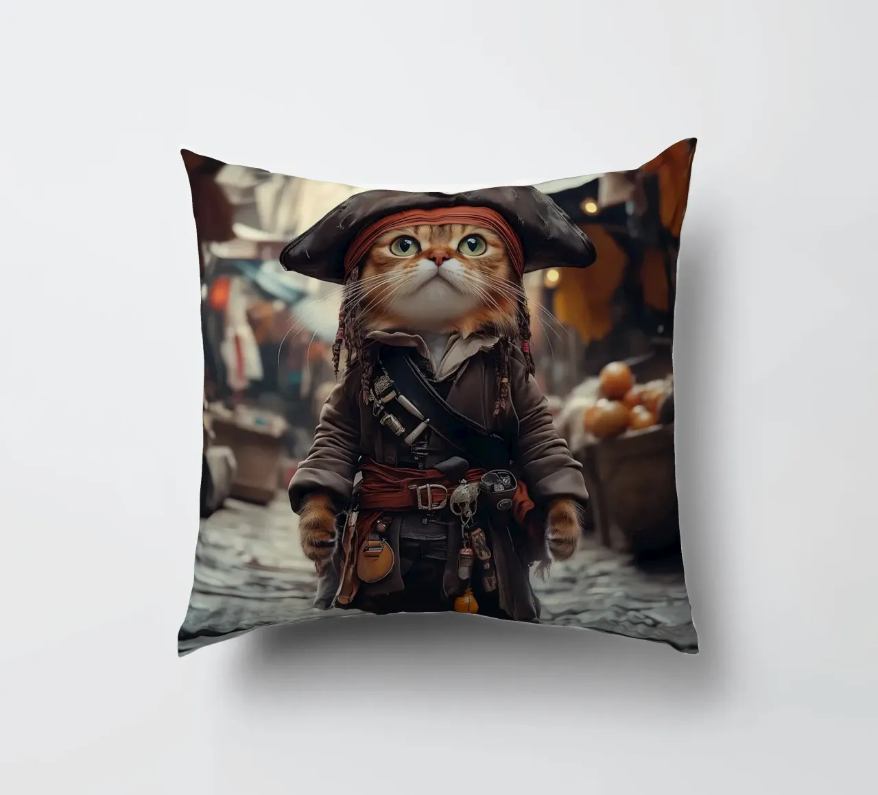He is a pirate No. 01 cuscino da lazydaypaper