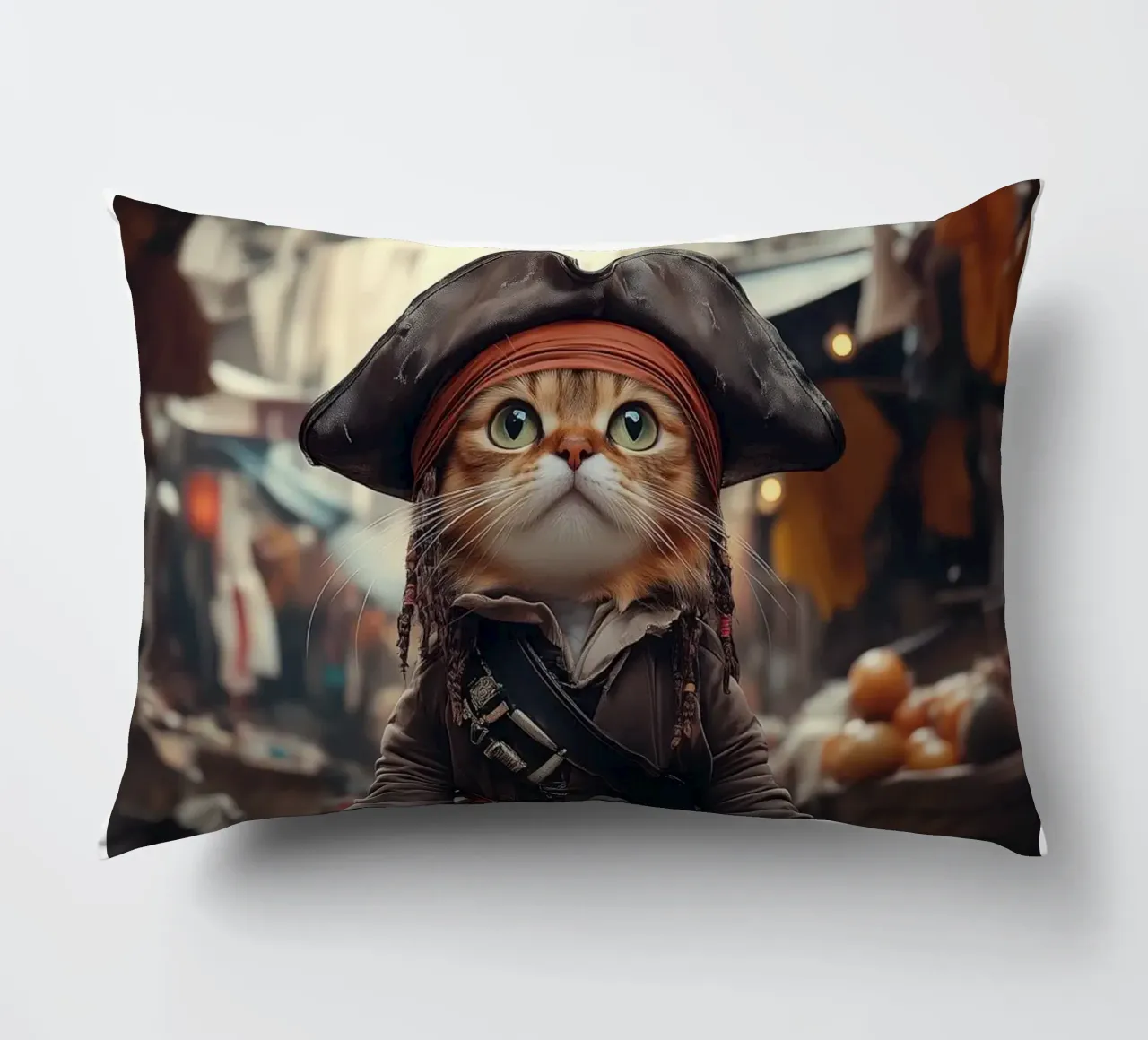 He is a pirate No. 01 cuscino da lazydaypaper