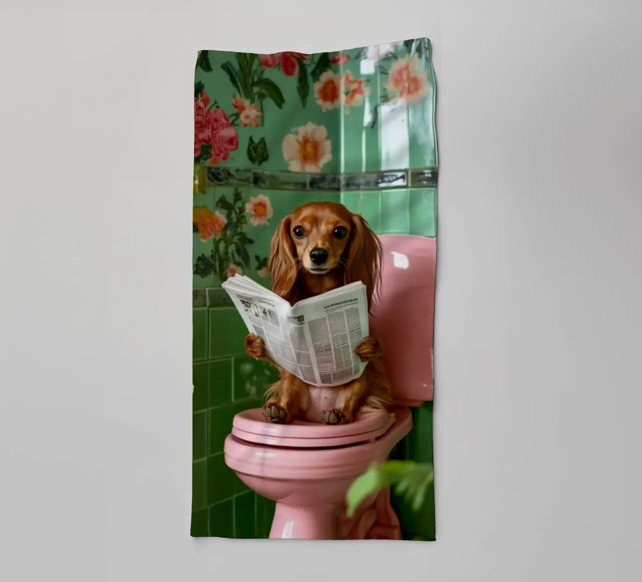 Dackel liest Zeitung asciugamano da bagno da NORDLICHT DESIGNS