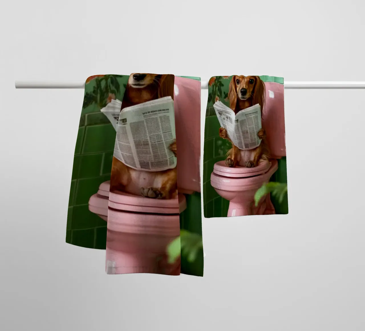 Dackel liest Zeitung asciugamano da bagno da NORDLICHT DESIGNS